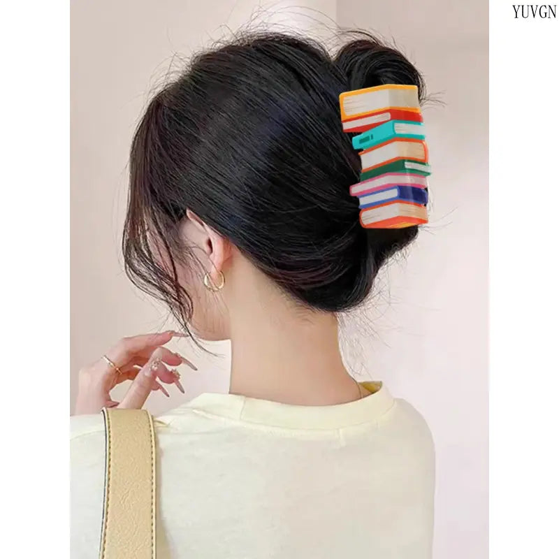 Women'S 2026 New Book-Shaped Flat Claw Hair Clips, Cute Minimalist Accessory, Strong Hold for Thick Hair, Stylish Indoor Leisure Headwear, Ideal Fashion Gift, Women'S Fashion, Flat Claw Clip, Female, Synthetic, Hair Securing Tiktokshopbacktoschool by Betaglam