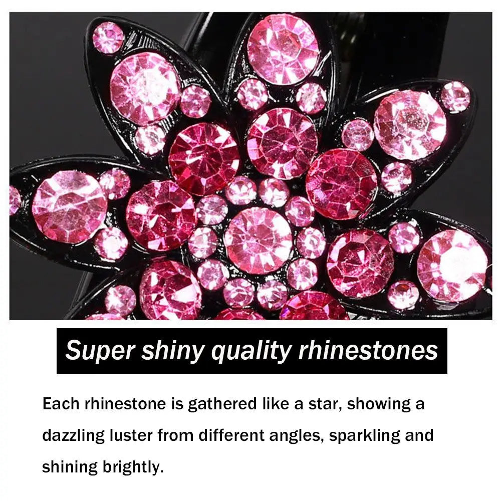 Shiny Rhinestone Hairpin Flower Leaf Duckbill Hair Claws Retro Hair Clips Hair Accessories for Women Shinning Ponytail Headwear by Betaglam