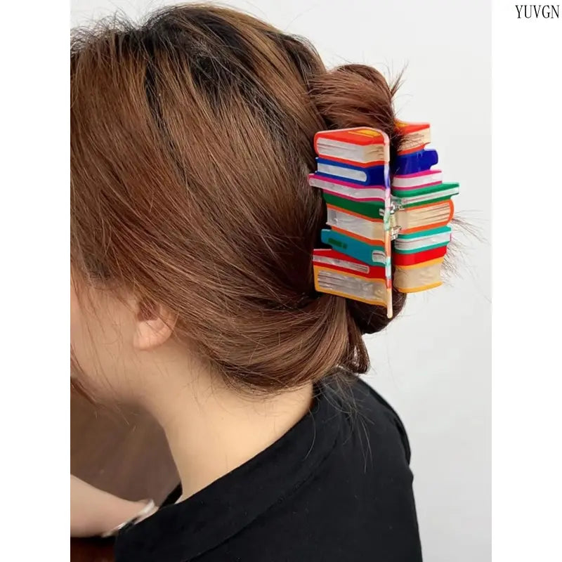 Women'S 2026 New Book-Shaped Flat Claw Hair Clips, Cute Minimalist Accessory, Strong Hold for Thick Hair, Stylish Indoor Leisure Headwear, Ideal Fashion Gift, Women'S Fashion, Flat Claw Clip, Female, Synthetic, Hair Securing Tiktokshopbacktoschool by Betaglam
