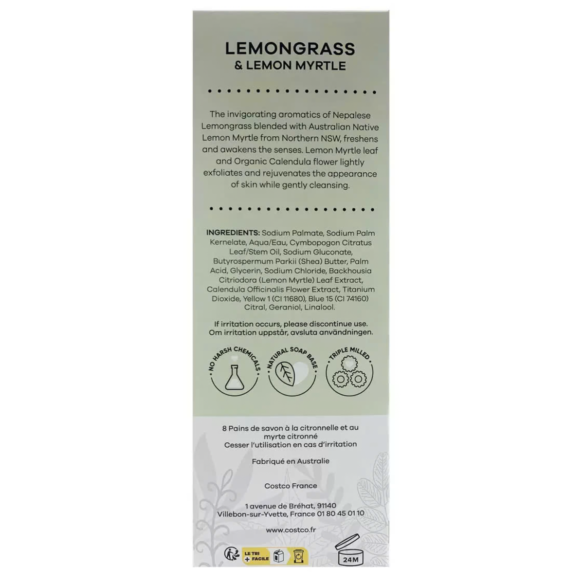 2X Australian Botanical Soap Bar, Lemongrass & Lemon Myrtle by Betaglam