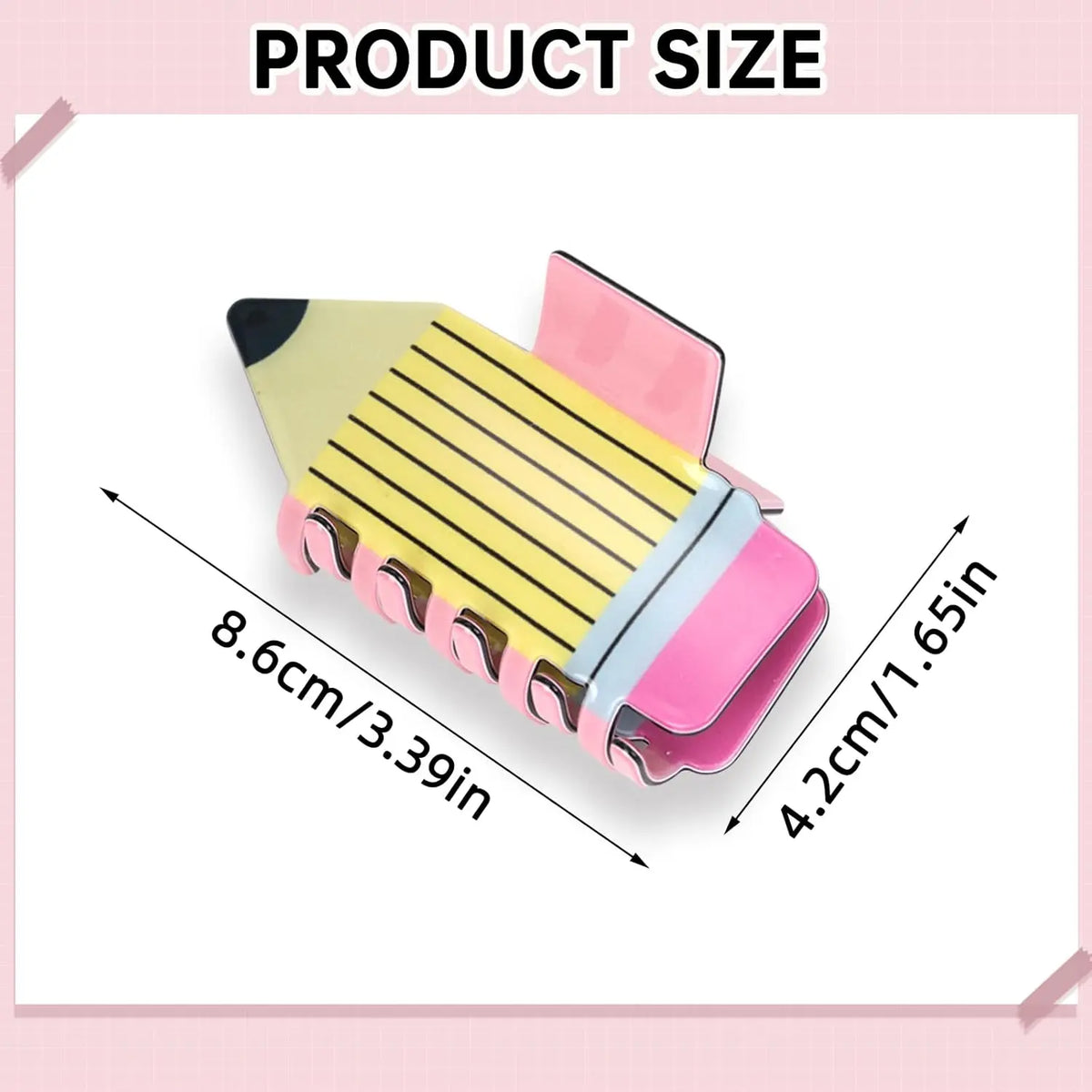 3 Count Pencil Hair Claw Clips Funny Teacher Hair Clips Cute to School Accessories for Teachers Appreaction Present (Yellow) by Betaglam