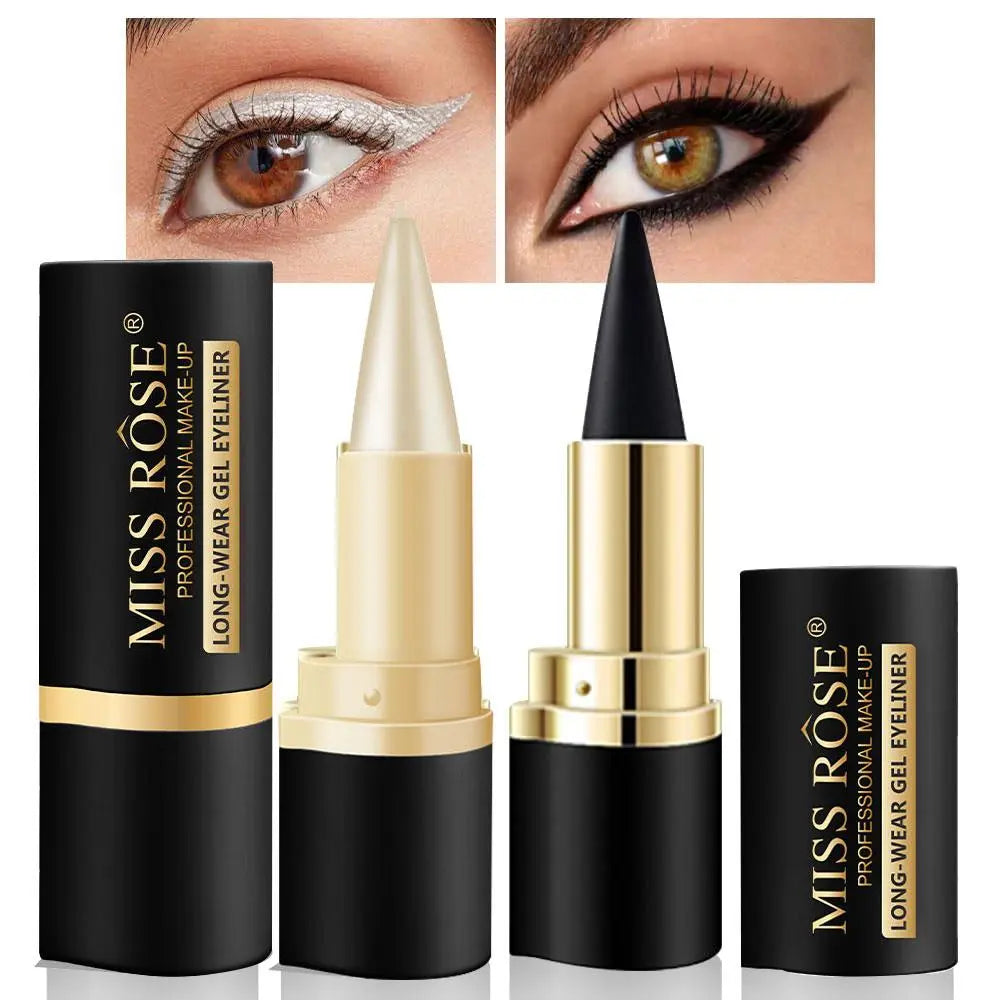 2 Silver Gel Eyeliner Pencils, Long-Lasting Waterproof Black Eye Liner, Natural, Anti-Smudge, Durable Pen, Halloween Makeup by Betaglam