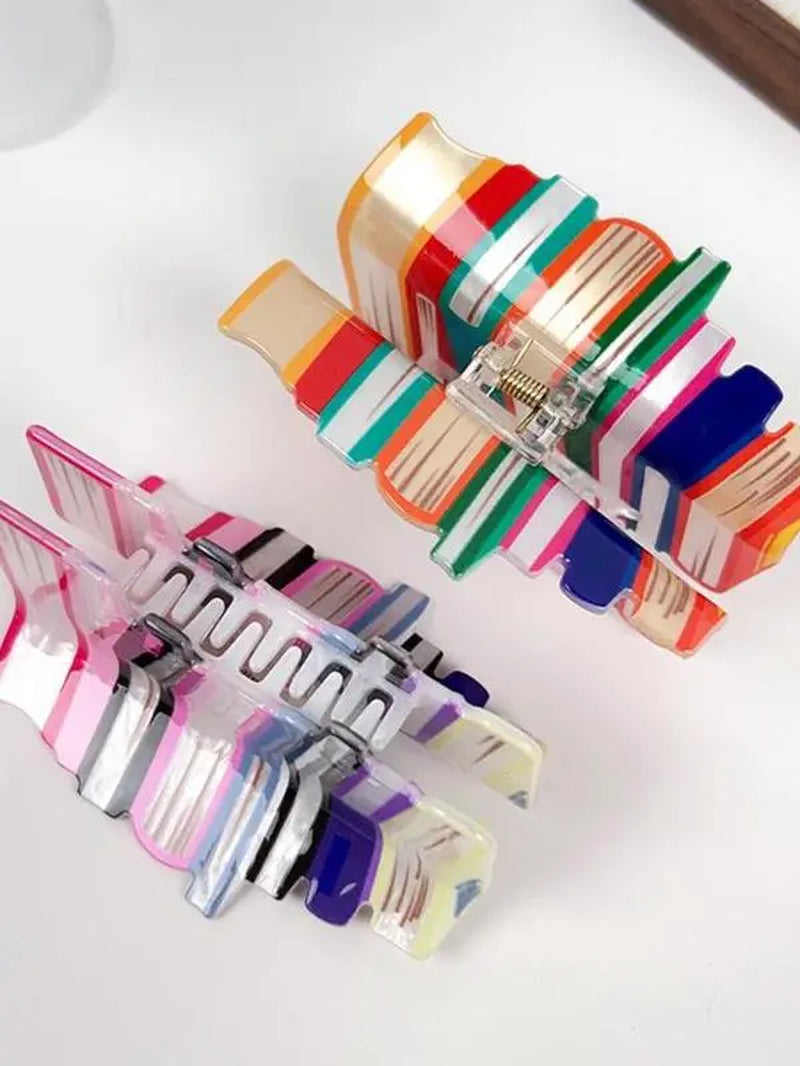 Book Stack Claw Clip, Cute Hair Accessories for Women & Girls, Minimalist Headwear Suitable for Thick Hair, Fashion Hair Accessories for Party,Travel, Daily Use Minimalist Book Hair Claw Kinoko Claw 【Dealsforyoudays】 by Betaglam