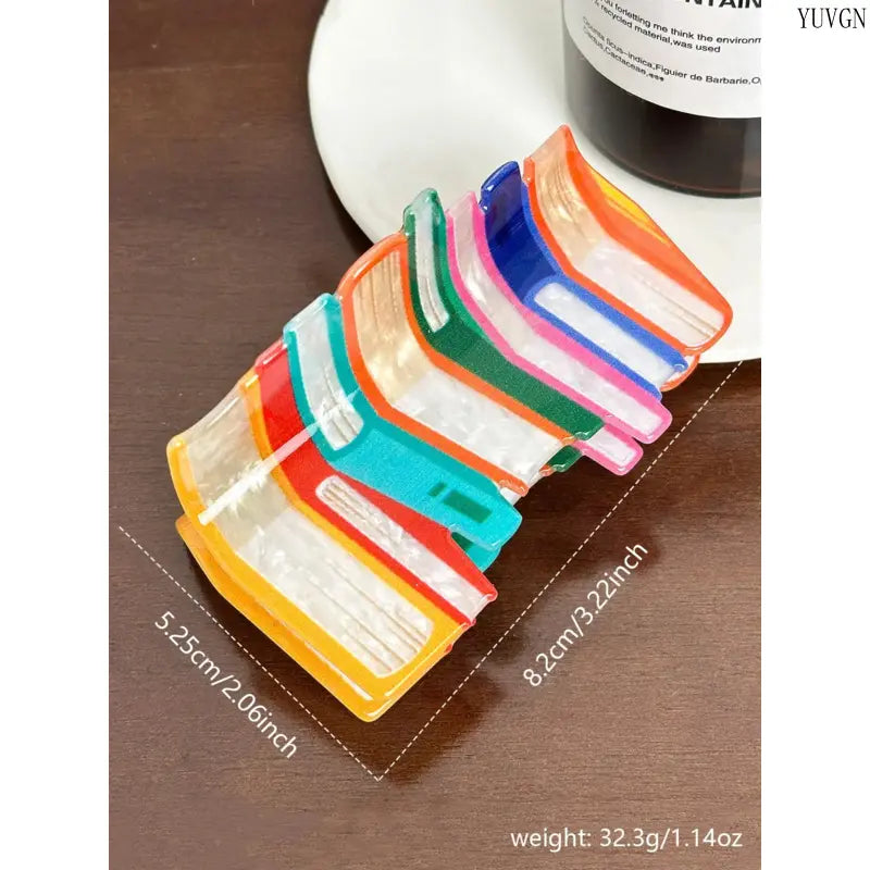 Women'S 2026 New Book-Shaped Flat Claw Hair Clips, Cute Minimalist Accessory, Strong Hold for Thick Hair, Stylish Indoor Leisure Headwear, Ideal Fashion Gift, Women'S Fashion, Flat Claw Clip, Female, Synthetic, Hair Securing Tiktokshopbacktoschool by Betaglam