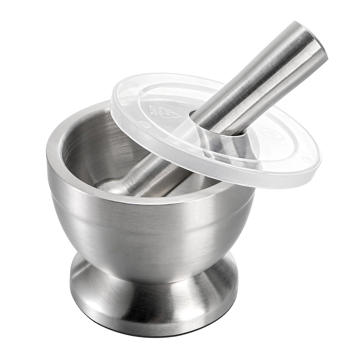 Mortar and Pestle Sets 18/8 Brushed Stainless Steel Spice Grinder Pill Crusher Molcajete Herb Bowl by Betaglam Main image
