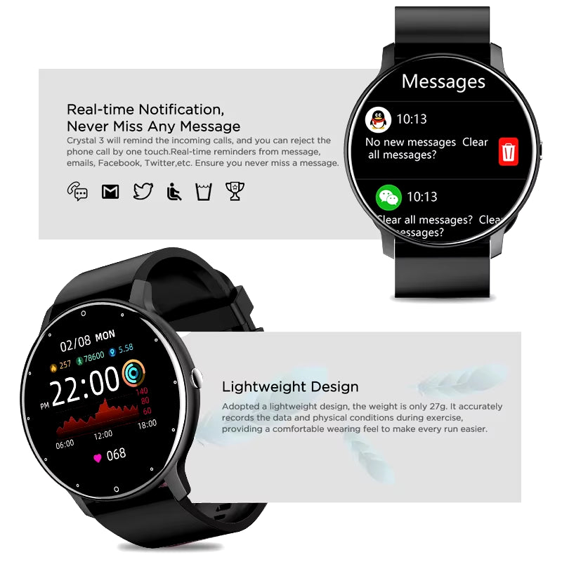 2026 Smart Watch Women Men Ladies Gift Sport Fitness Men Watches Heart Rate Monitor Waterproof Smartwatch for Android IOS by Betaglam