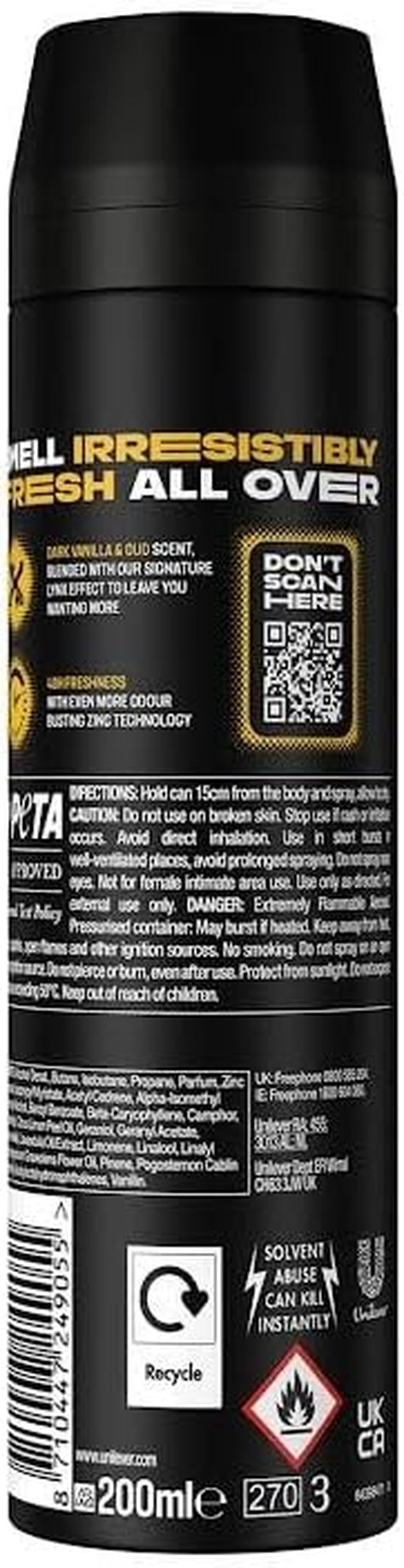 Gold Aerosol Body Spray 6X 200 Ml by Betaglam