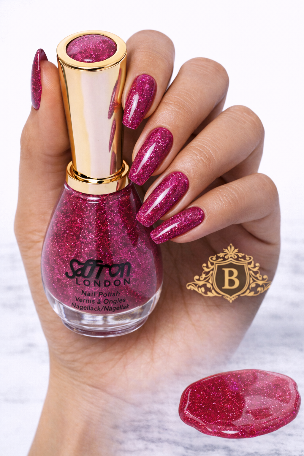 Saffron London Nail Polish Collection – Long Lasting Glossy Nail Varnish Set UK by Betaglam