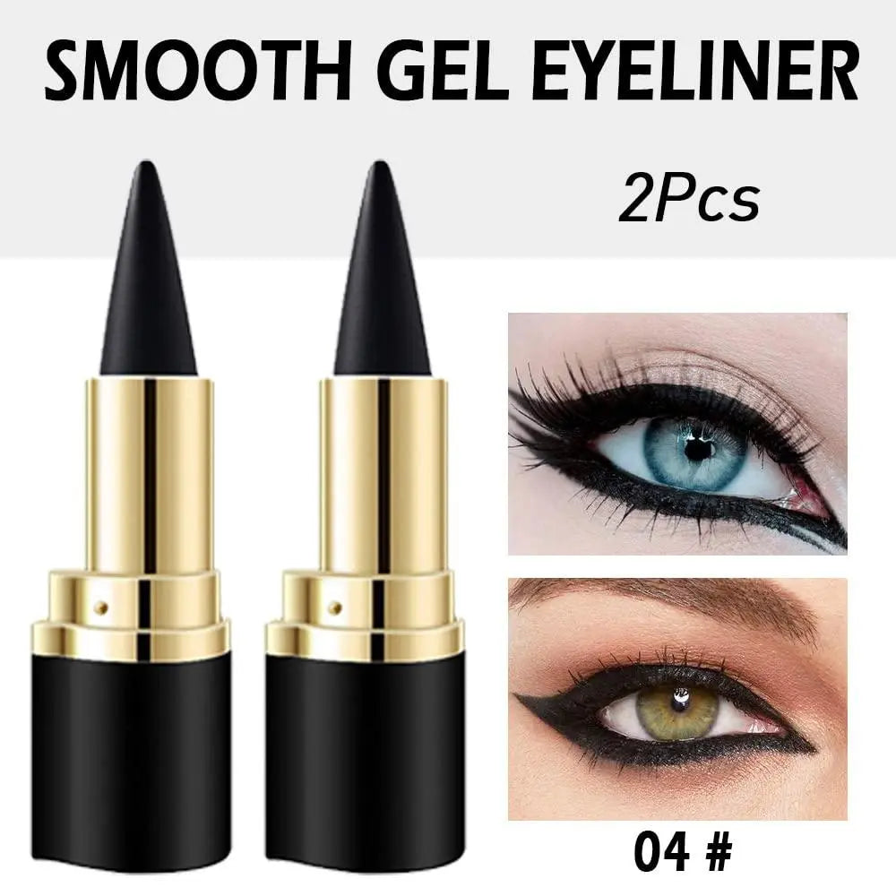 2 Silver Gel Eyeliner Pencils, Long-Lasting Waterproof Black Eye Liner, Natural, Anti-Smudge, Durable Pen, Halloween Makeup by Betaglam