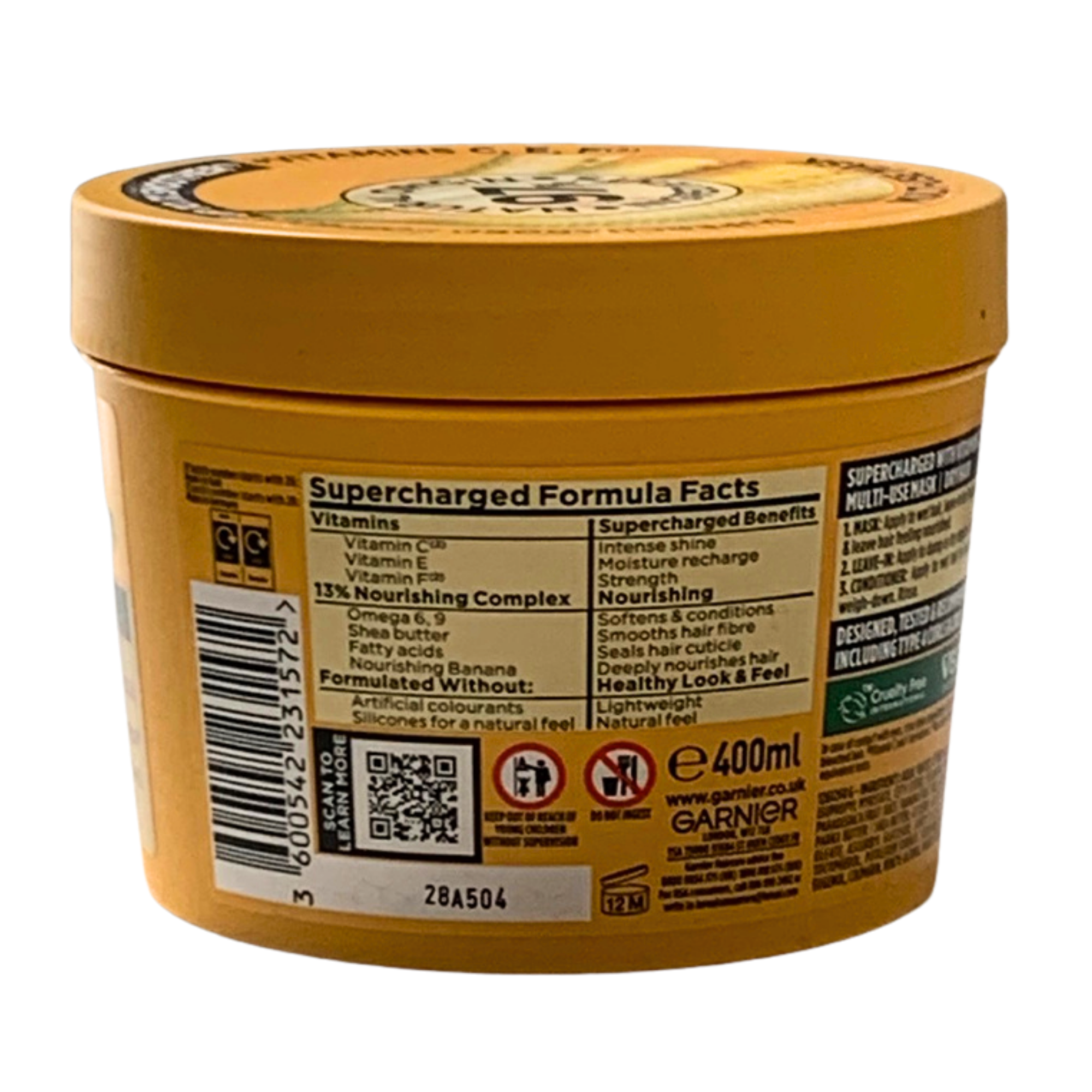 Garnier Ultimate Blends Banana Hair Food Mask 3x400ml Secondary image