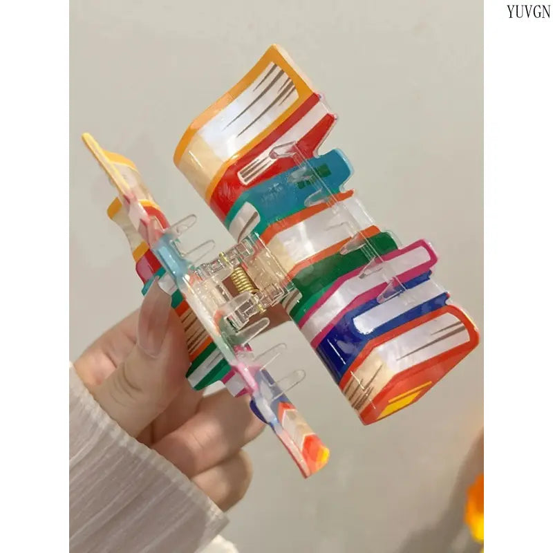 Women'S 2026 New Book-Shaped Flat Claw Hair Clips, Cute Minimalist Accessory, Strong Hold for Thick Hair, Stylish Indoor Leisure Headwear, Ideal Fashion Gift, Women'S Fashion, Flat Claw Clip, Female, Synthetic, Hair Securing Tiktokshopbacktoschool by Betaglam