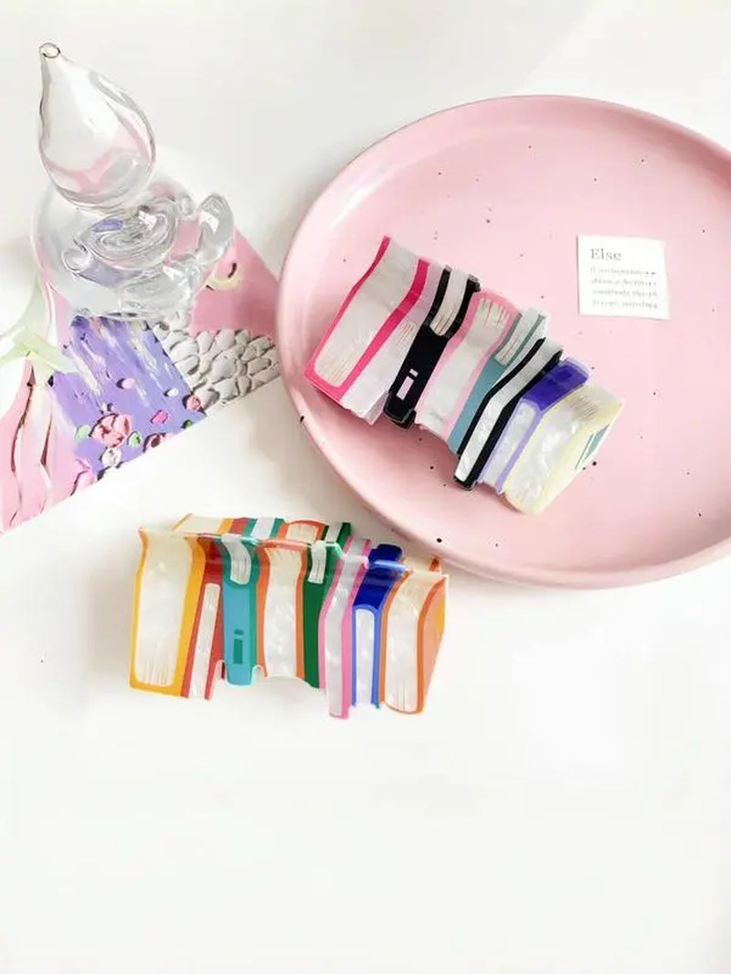 Book Stack Claw Clip, Cute Hair Accessories for Women & Girls, Minimalist Headwear Suitable for Thick Hair, Fashion Hair Accessories for Party,Travel, Daily Use Minimalist Book Hair Claw Kinoko Claw 【Dealsforyoudays】 by Betaglam