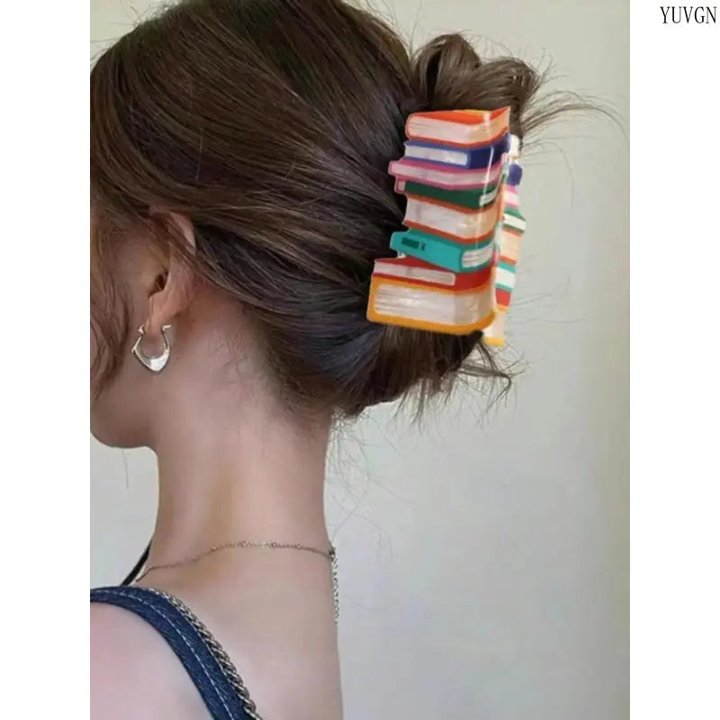Women'S 2026 New Book-Shaped Flat Claw Hair Clips, Cute Minimalist Accessory, Strong Hold for Thick Hair, Stylish Indoor Leisure Headwear, Ideal Fashion Gift, Women'S Fashion, Flat Claw Clip, Female, Synthetic, Hair Securing Tiktokshopbacktoschool by Betaglam