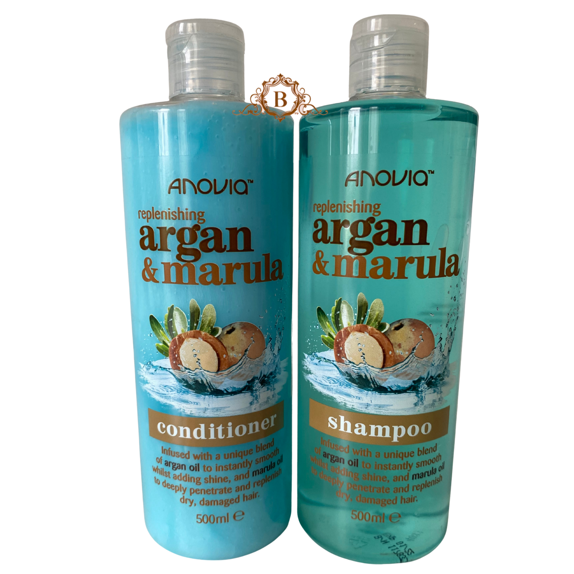 2X CS Anovia Argan And Marula Shampoo And Conditioner Duo 500ml Bundle Providing Hydration Strength And Shine by Betaglam