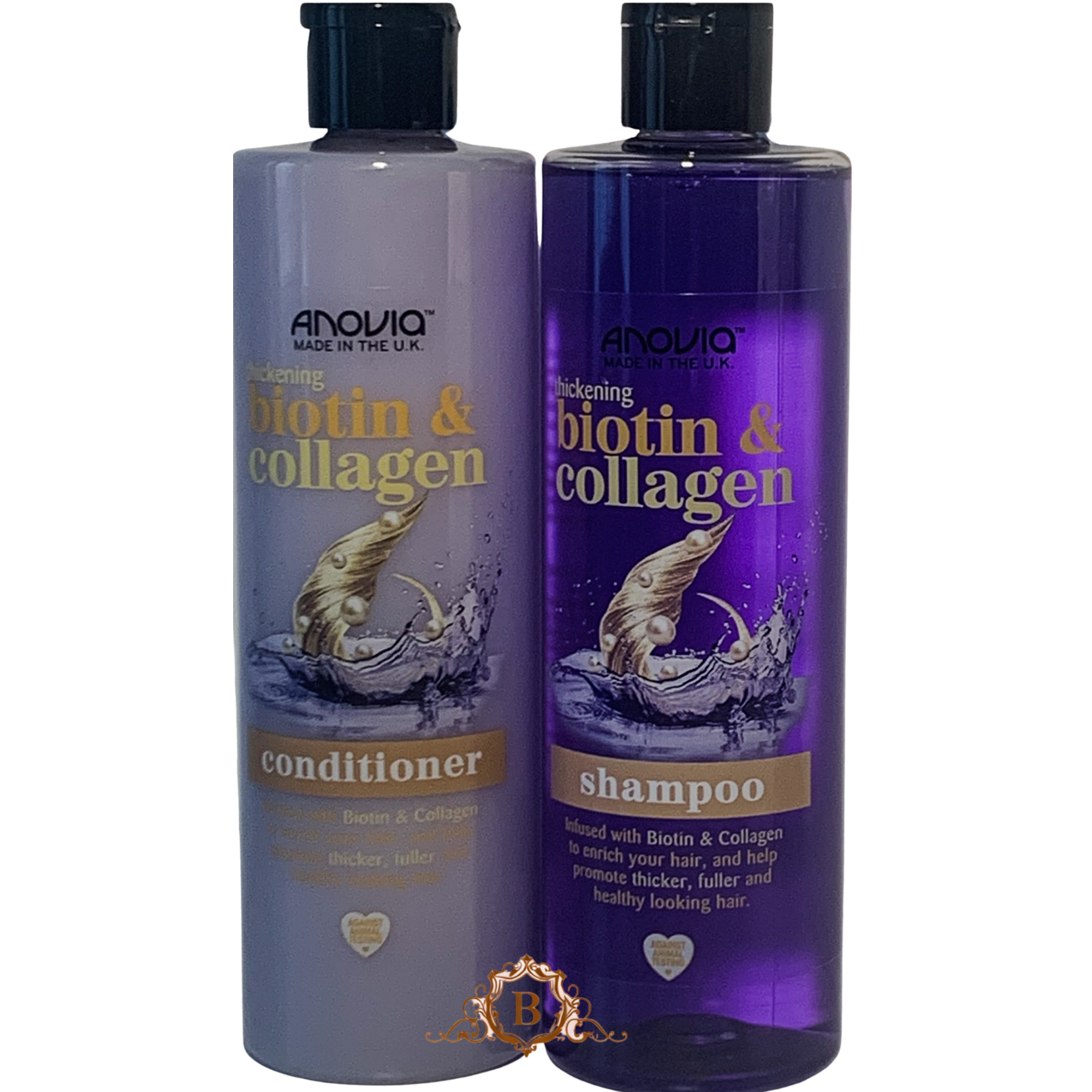 Anovia Biotin & Collagen Hair Shampoo & Conditioner 415ml Each by Betaglam