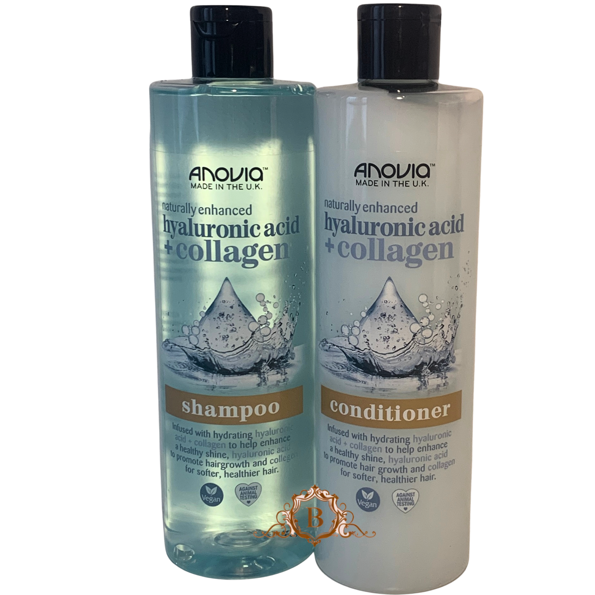 Anovia Hair Shampoo - Conditioner Hyaluronic Acid Collagen 415ml x2 by Betaglam