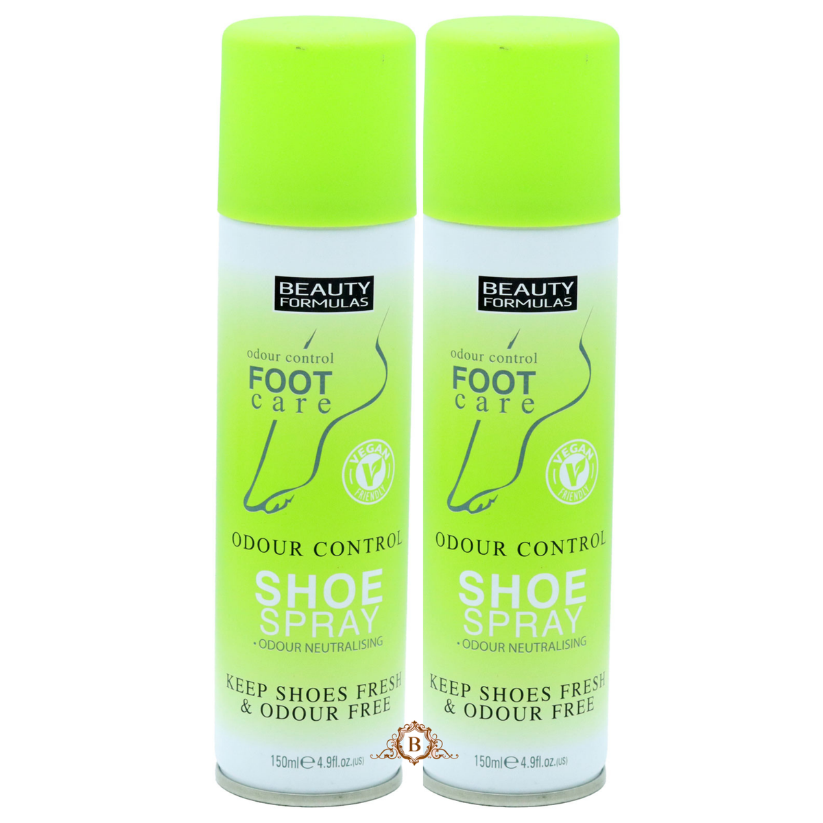Set of 2 Beauty Formulas Odour Shoe Spray 150 ml Fresh Footwear Odor Neutralizer Fresh Fragrance
