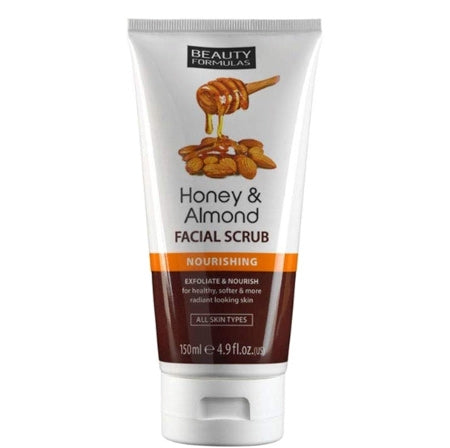 Beauty Formulas Honey & Almond Facial Scrub Nourishing Exfoliate 150ml All Skin Types