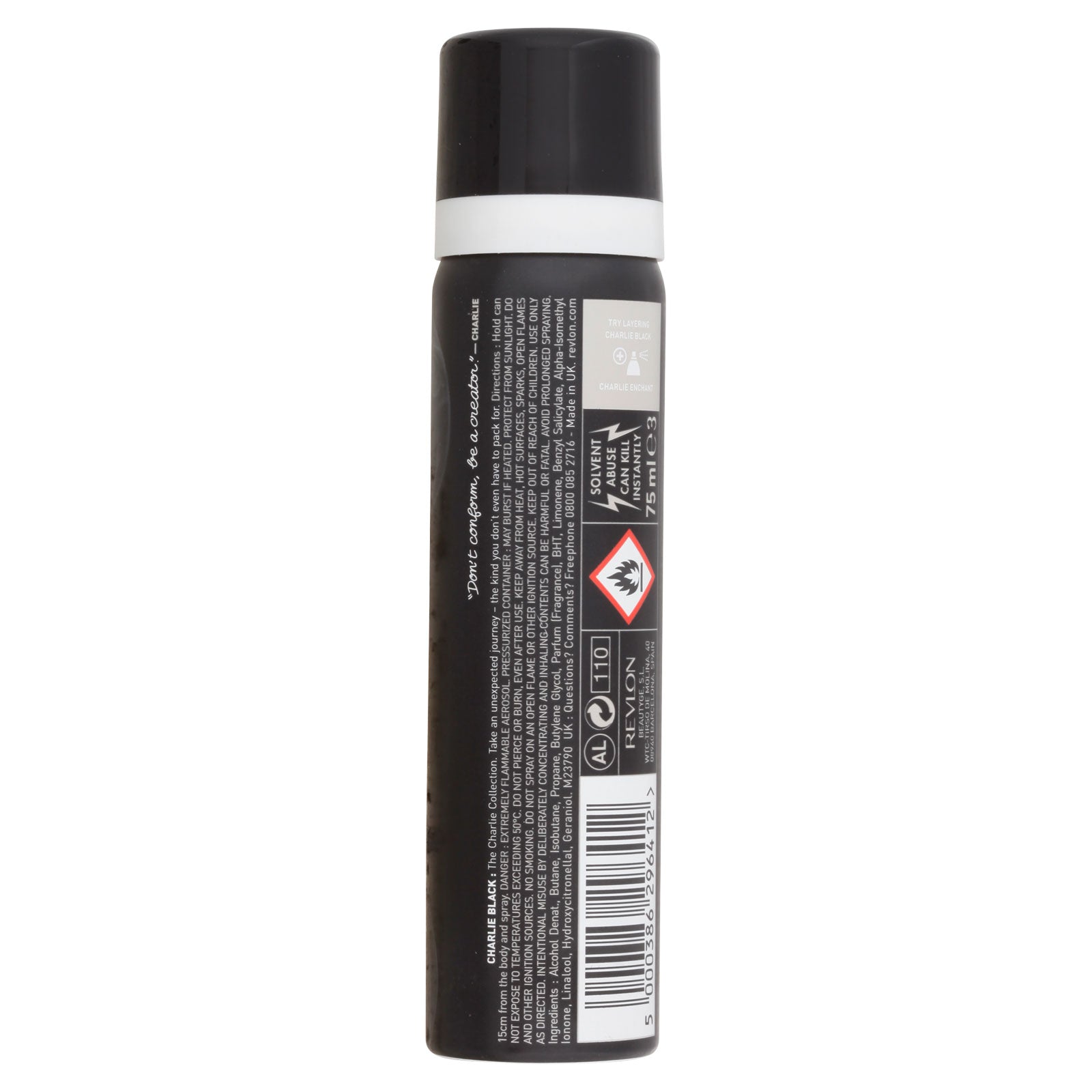 Charlie Black Body Spray 75ml for Men Long Lasting Fresh Scent All Day Fragrance Mist by Betaglam