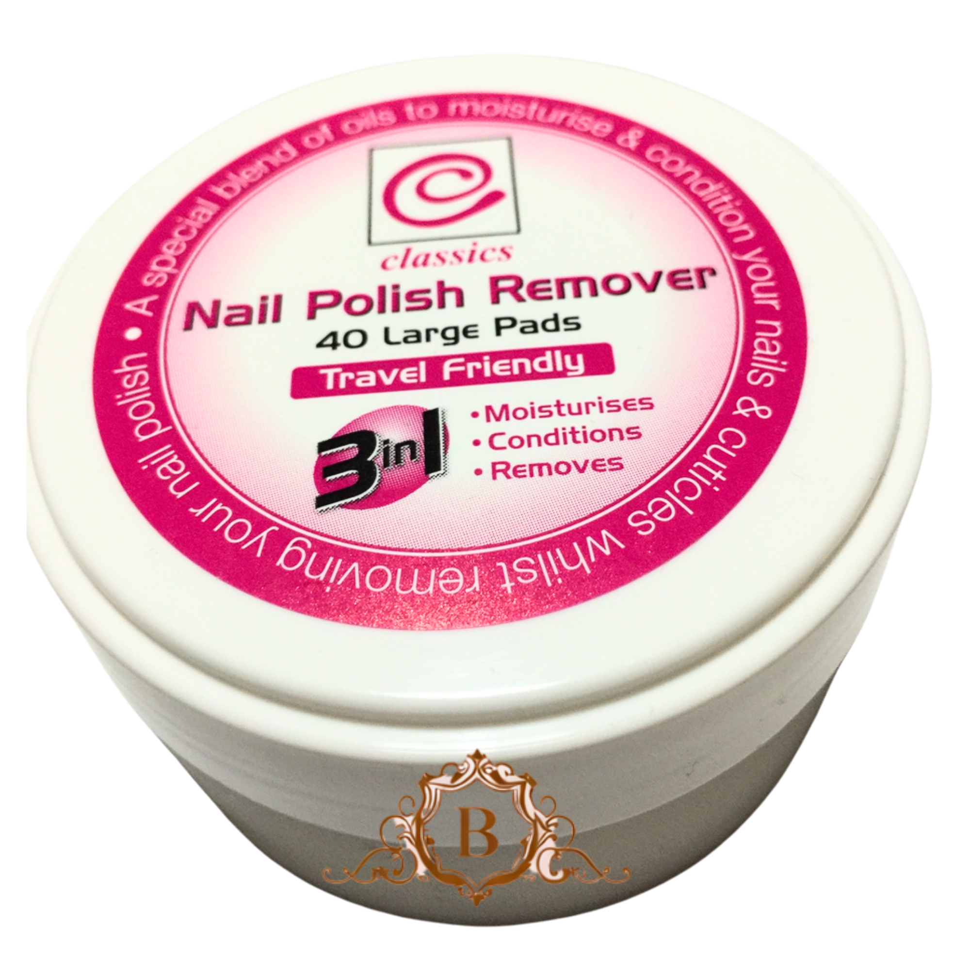 Classics Nail Polish Remover 40 Pads Large Set of 2 by Betaglam Main image