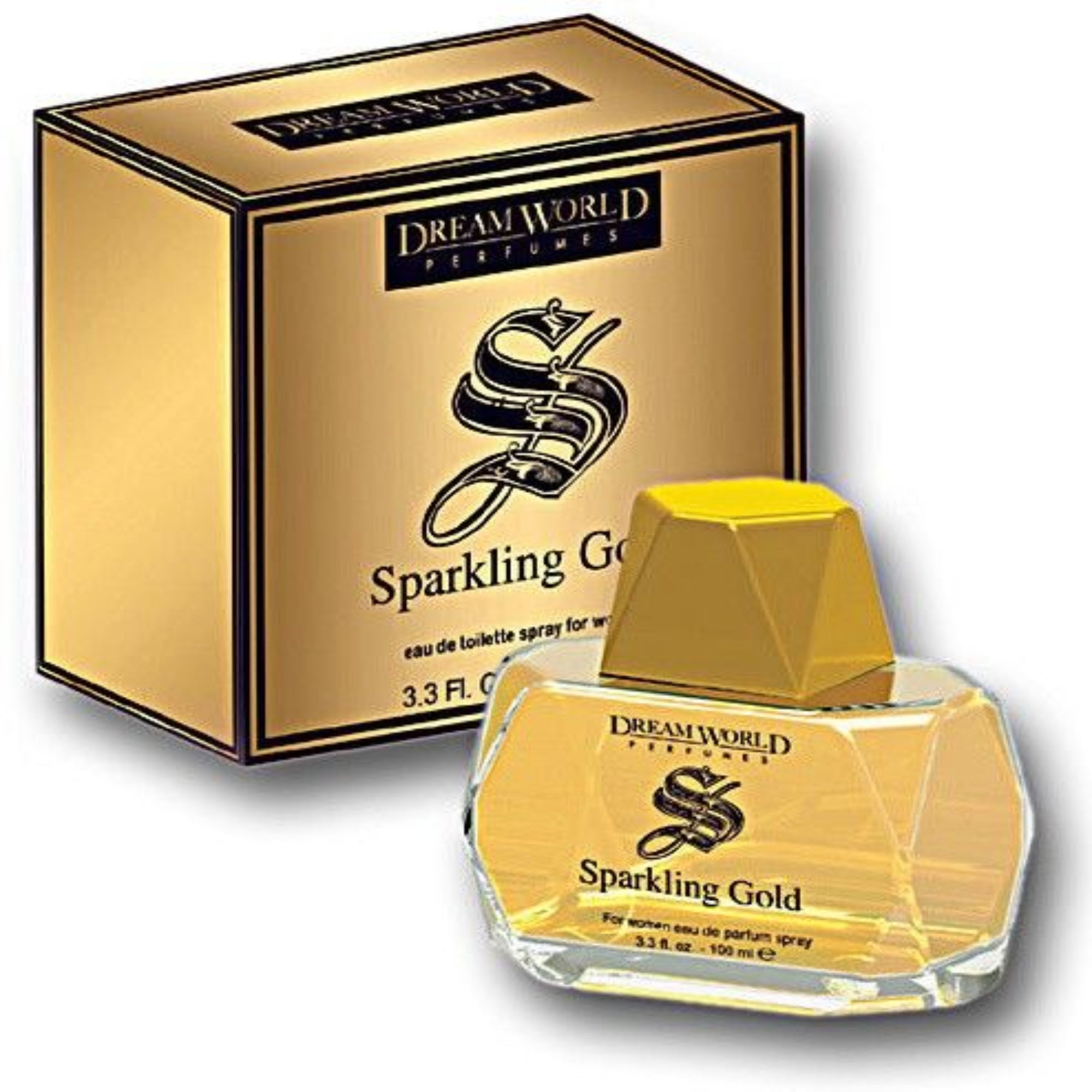 Dreamworld Perfumes for Women Sparkling Gold FULL BOTTLE OPEN BOX 3.3 fl oz by Betaglam