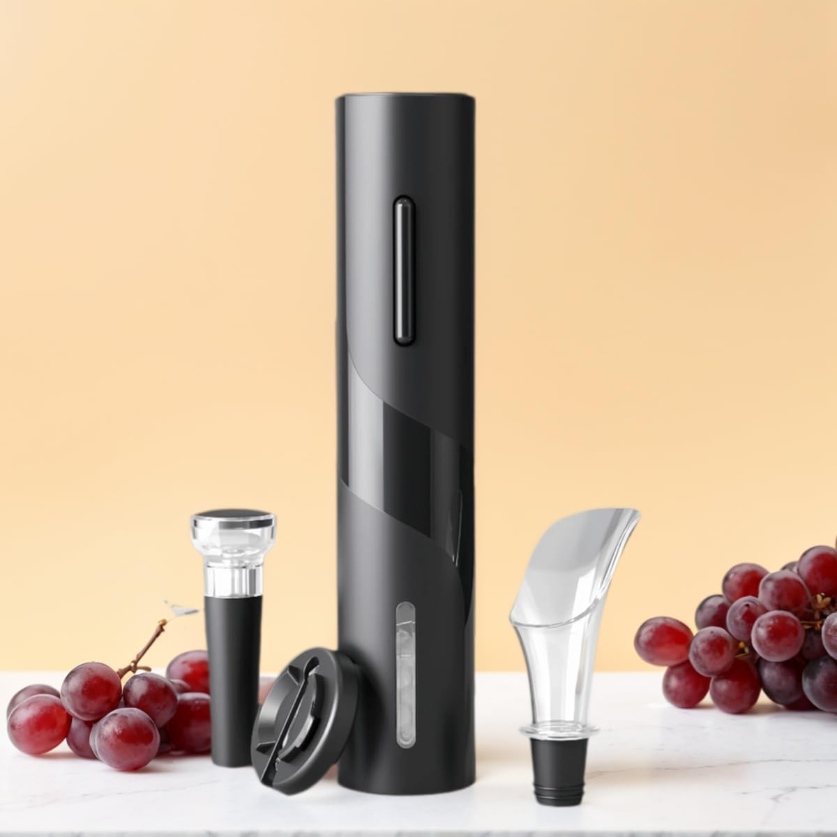 Electric Wine Opener Battery Operated Automatic Cork Remover Black by Betaglam