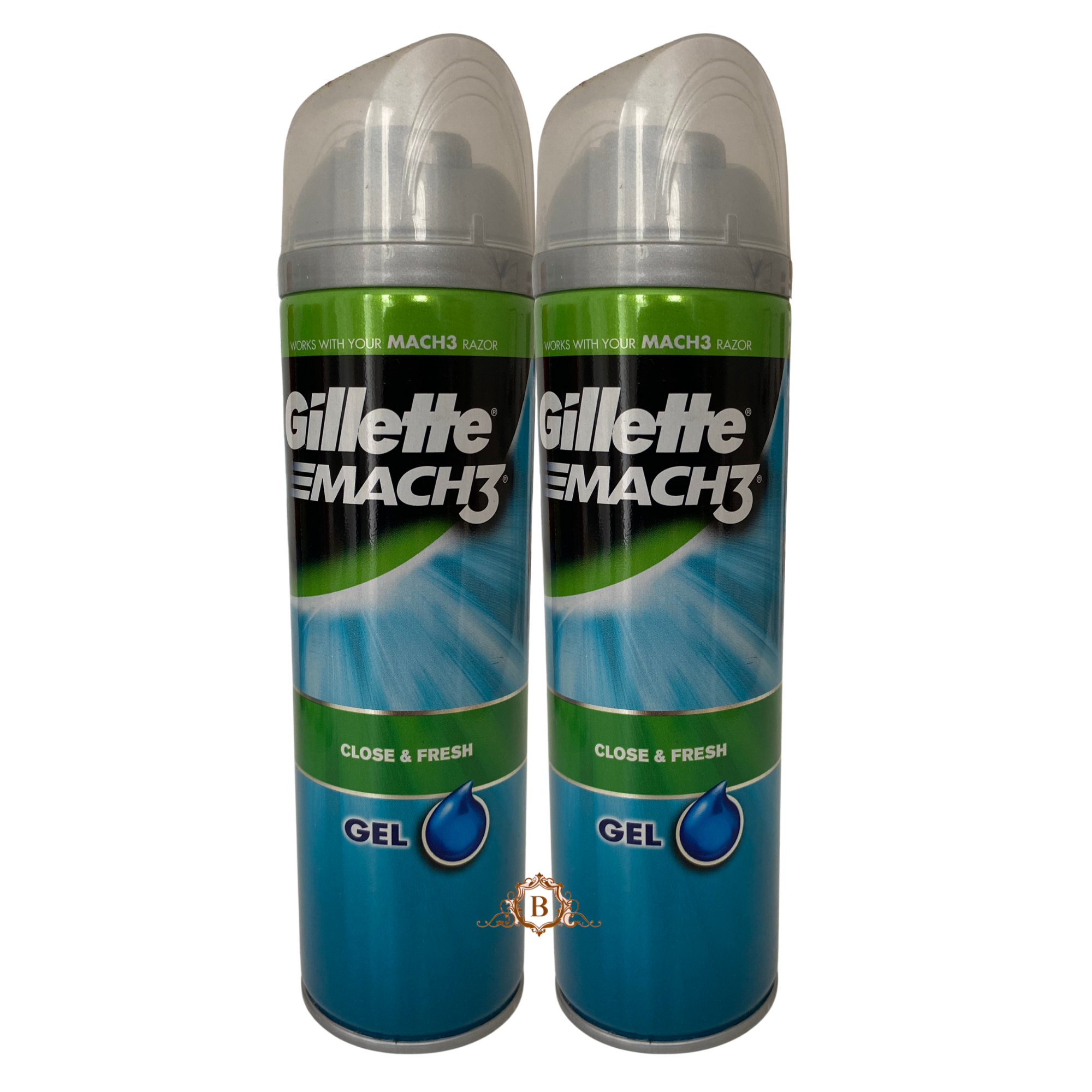 2X Gillette Mach3 Close and Fresh Shaving Gel 200ml for a Smooth Shave by Betaglam