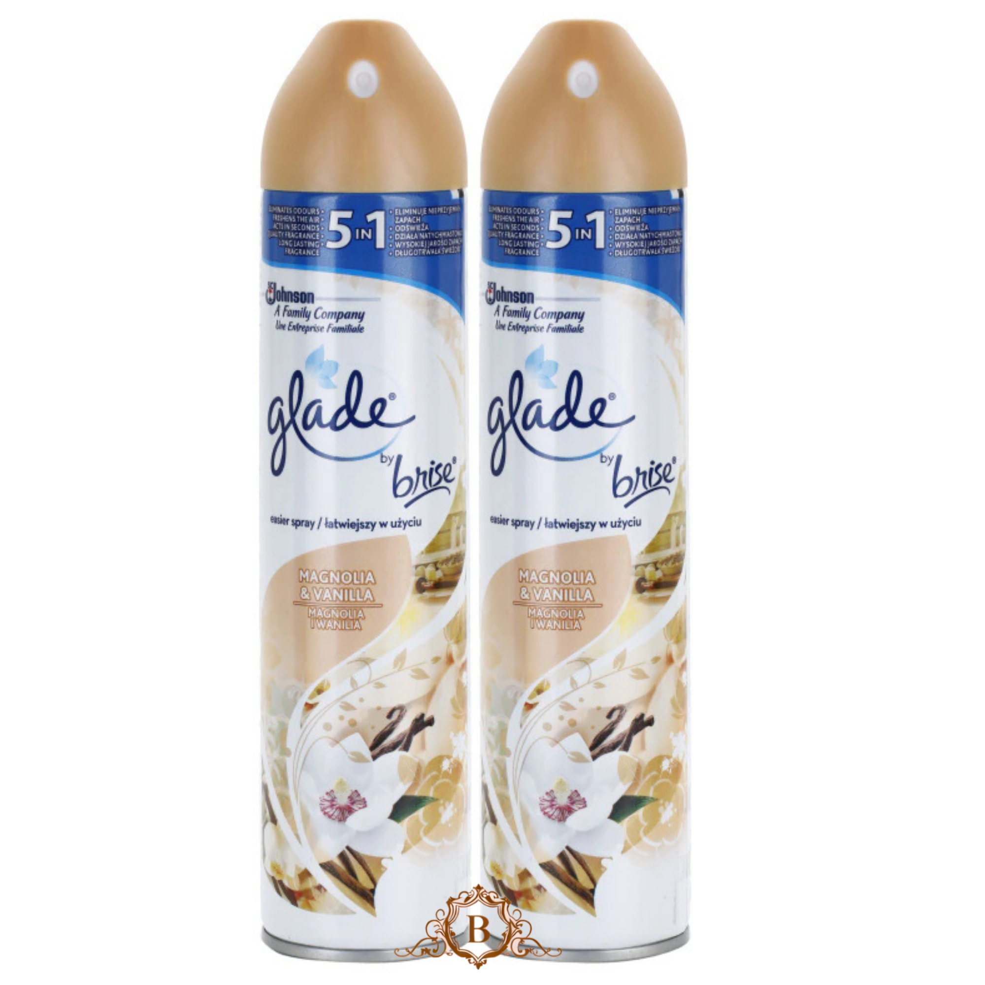 Glade Magnolia & Vanilia Air Easier Spray 300ml 2X Long Lasting Fragrance by Betaglam Cosmetics Main image