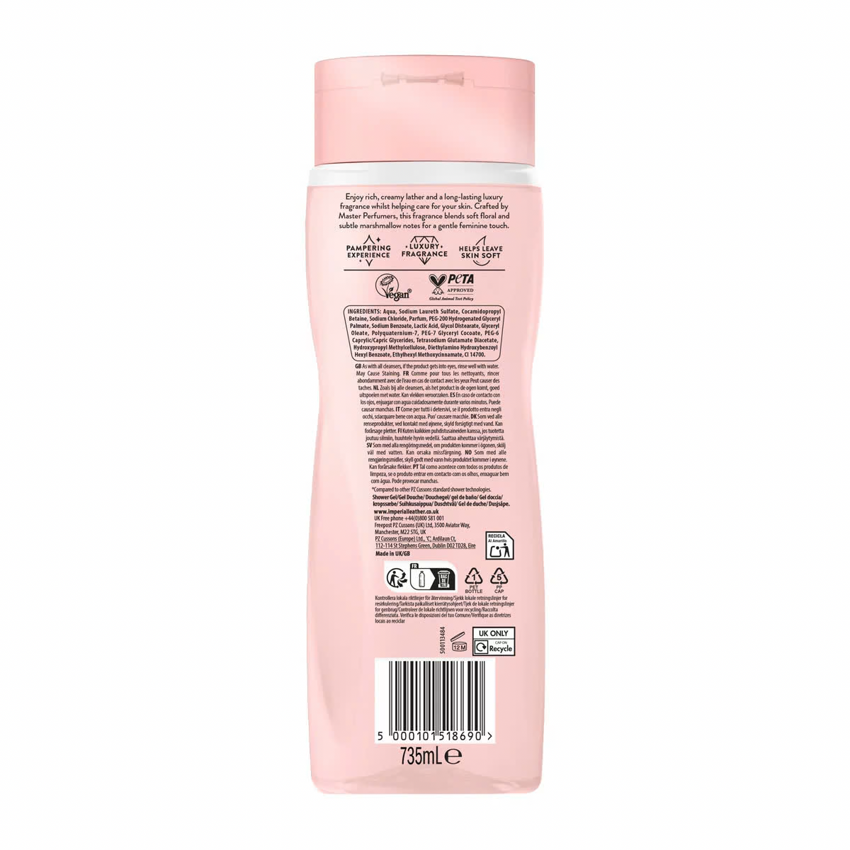 Imperial Leather Mallow And Rose Milk Shower Gel Body Wash 735ml by Betaglam