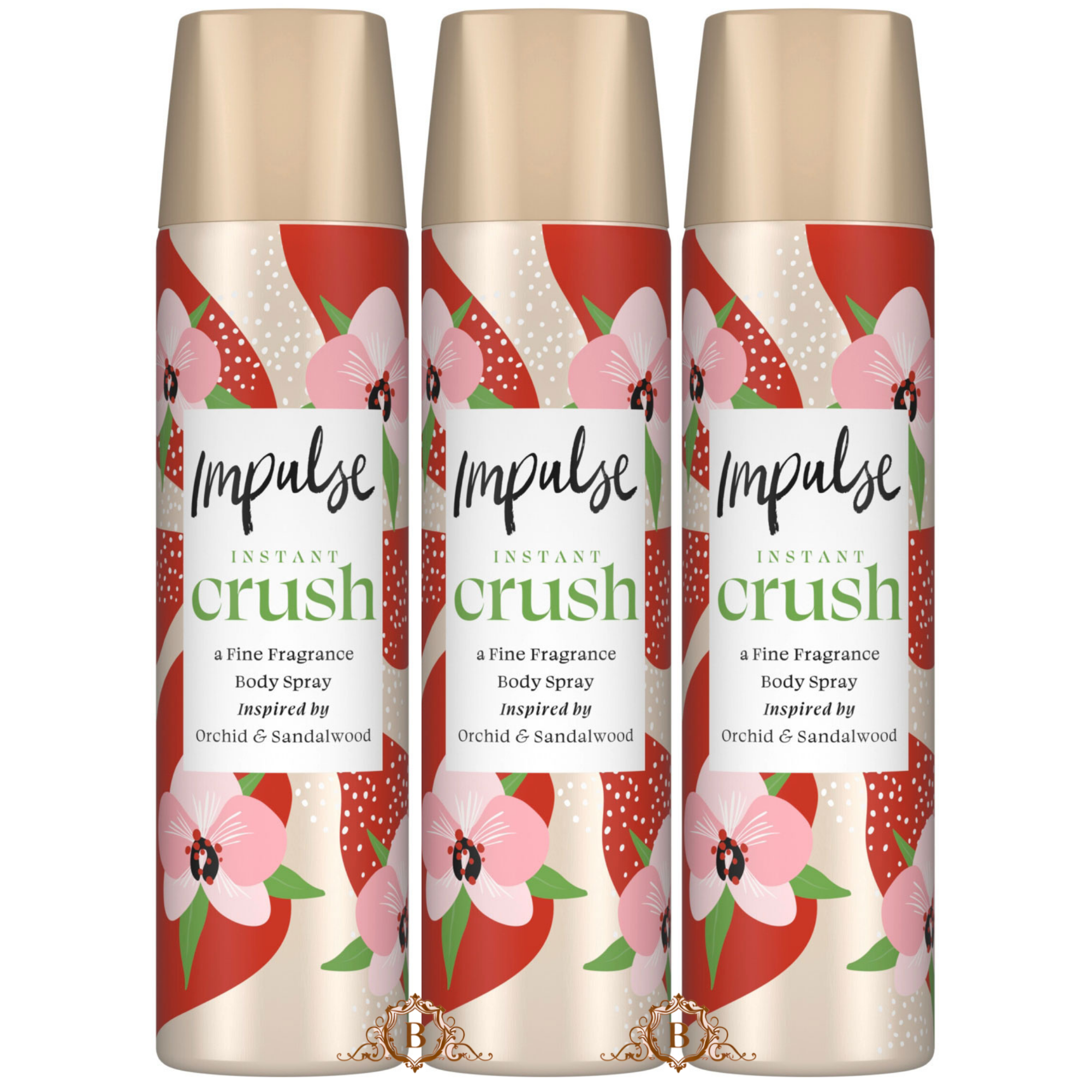 3X Impulse Instant Crush Body Spray 75 Ml Fresh Fragrance Quick Refresh Everyday Use by Betaglam