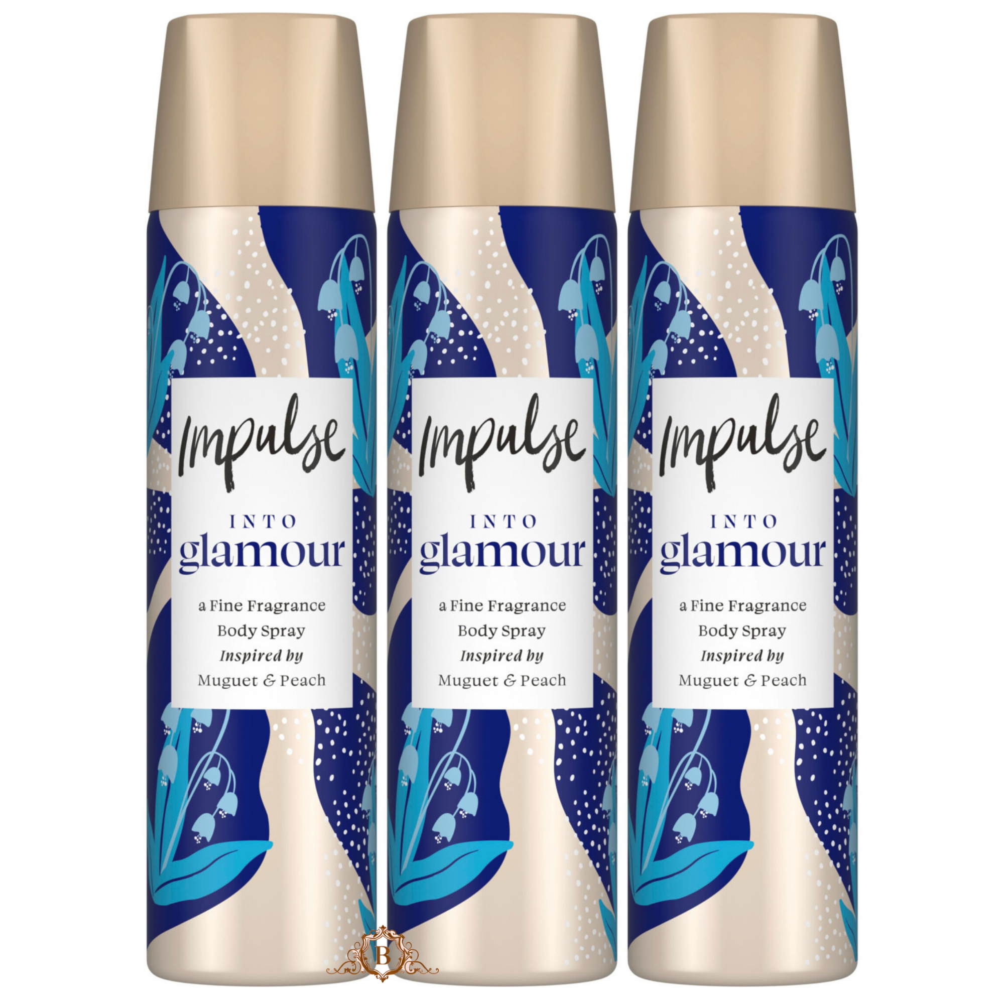 Set of 3 Impulse Into Glamour Body Spray For Women 75ml Fragrance Mist Long Lasting Everyday Wear by Betaglam Main image