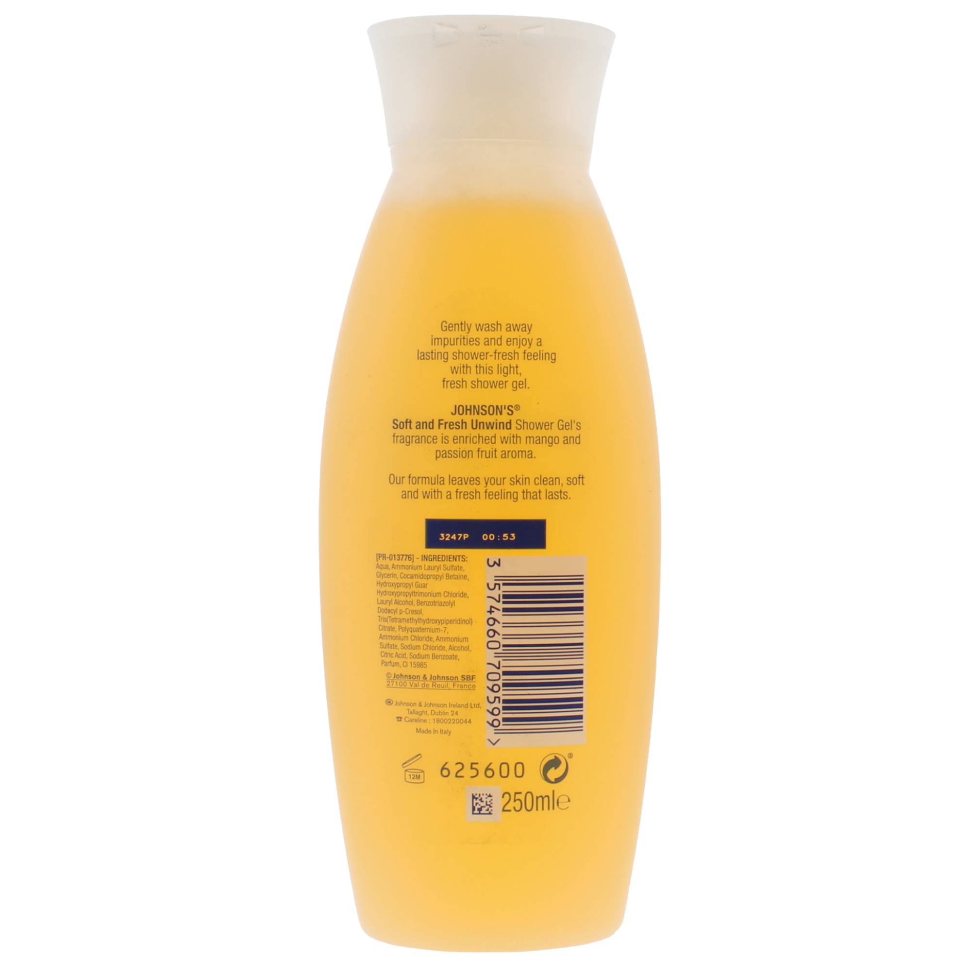 Set of 2 Johnsons Body Care 2x250ml Soft & Fresh Unwind Mango & Passion Fruit Aroma Secondary image
