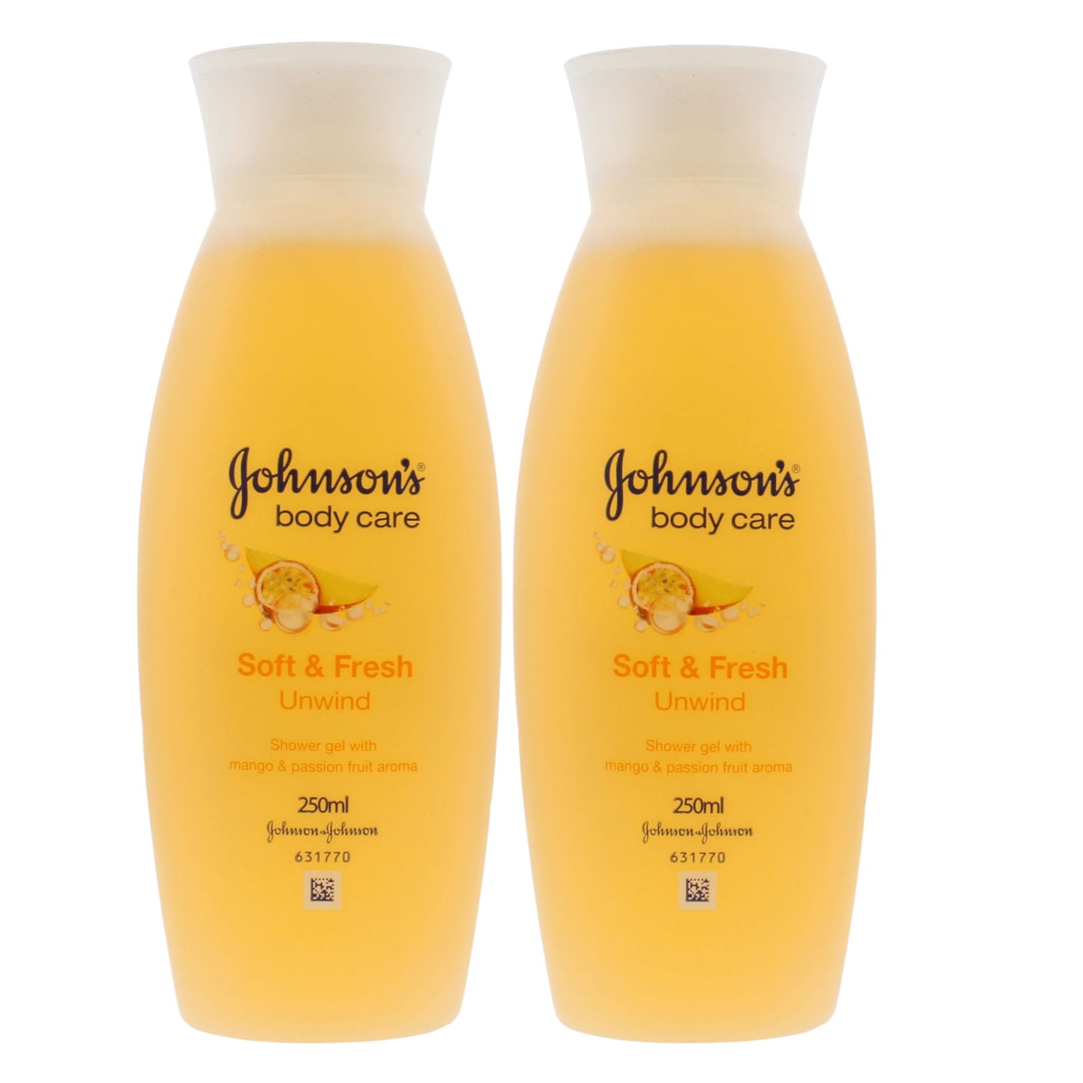 Set of 2 Johnsons Body Care 250ml Soft & Fresh Unwind Mango & Passion Fruit Aroma by Betaglam Cosmetics