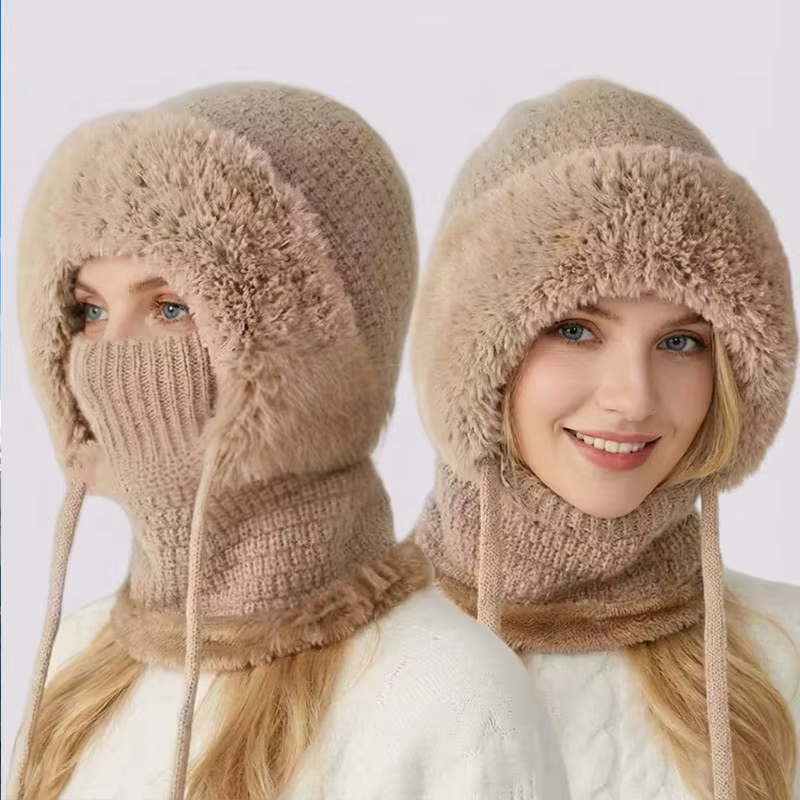 Women Winter Cycling Hat And Neck Gaiter Set Fleece Lined Windproof Secondary image