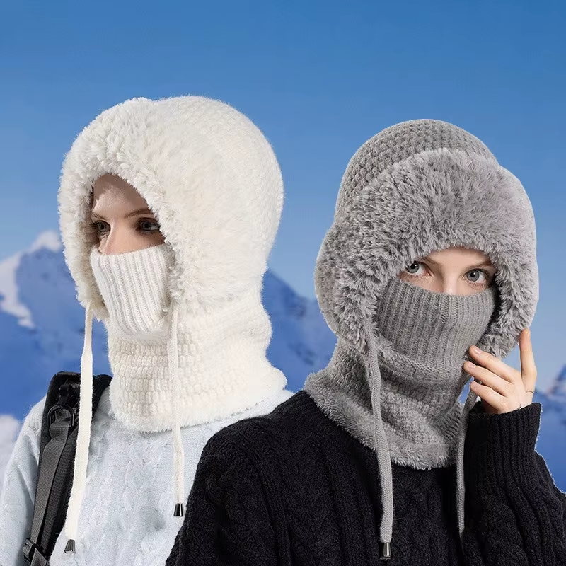 Women Winter Cycling Hat And Neck Gaiter Set Fleece Lined Windproof by Betaglam