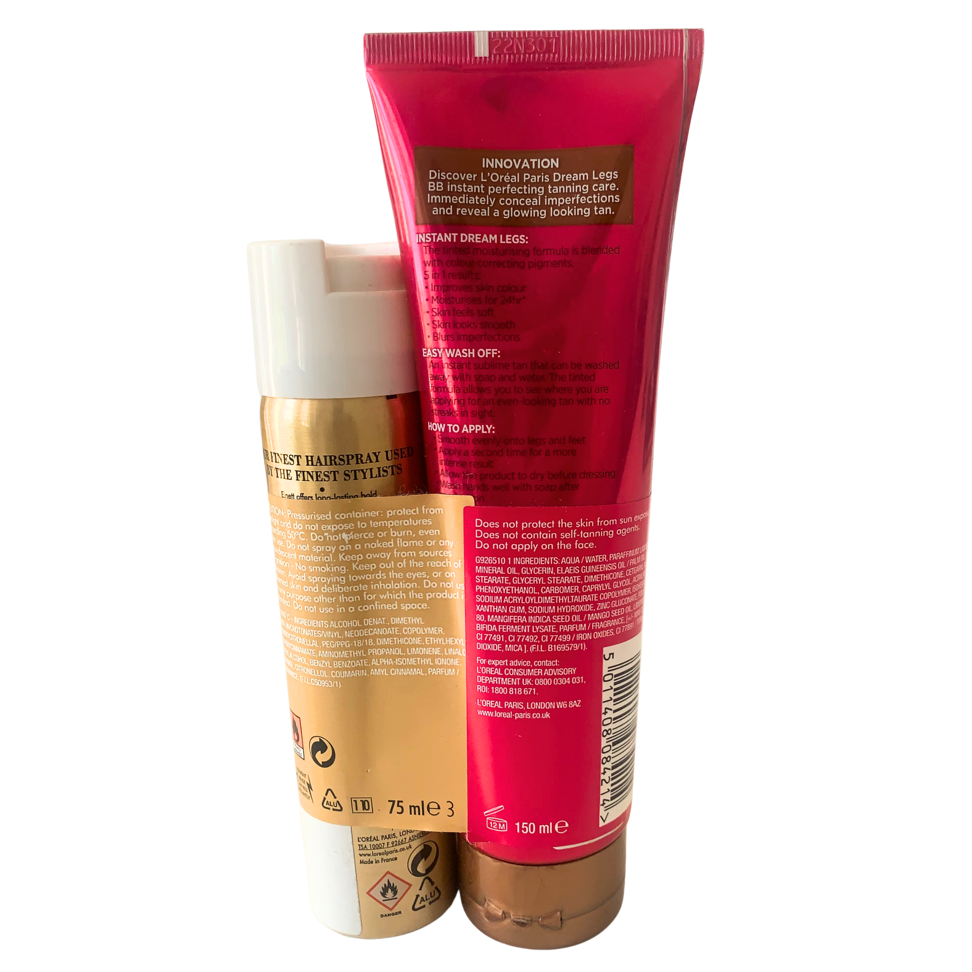 Loreal Sublime Bronze Dream Legs BB Fair To Medium And Elnett Satin Spray by Betaglam