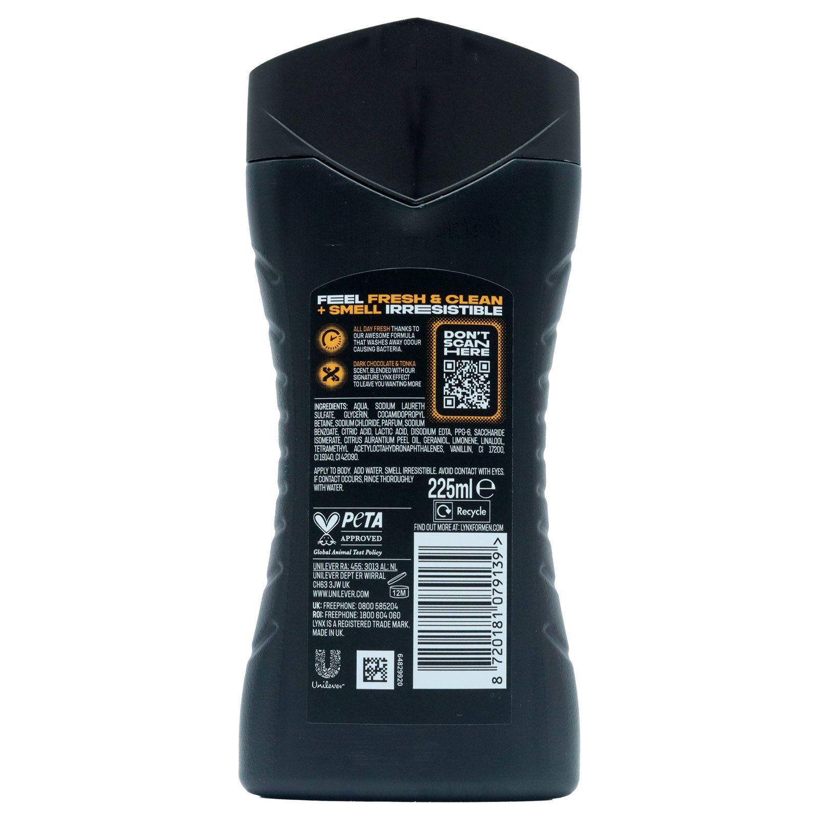Lynx Dark Temptation Body Wash 225ml for Men Rich Moisturizing Shower Gel with Long Lasting Fragrance by Betaglam