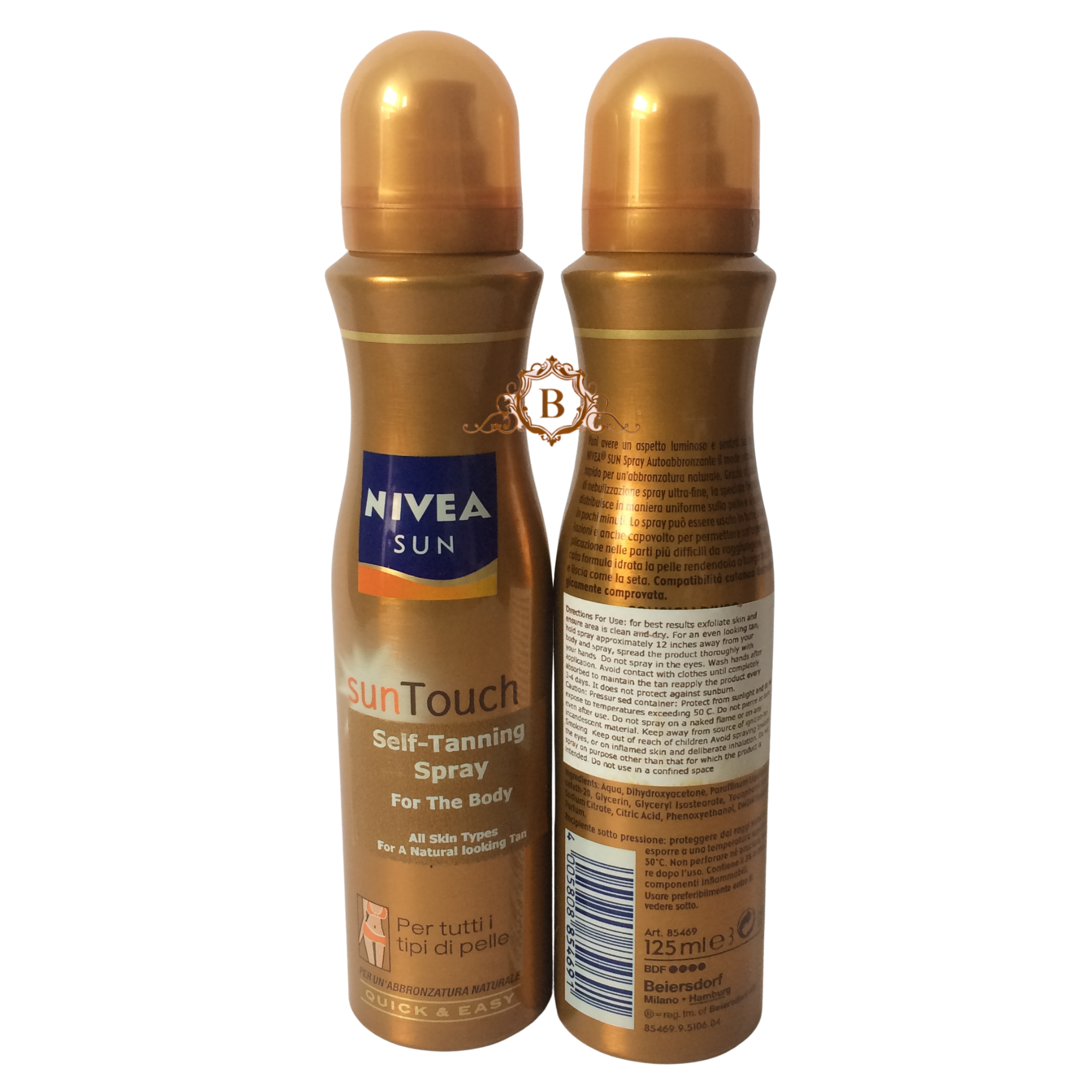 Nivea Sun Touch Self Tanning Spray For Body 125ml Nourishing Formula by Betaglam