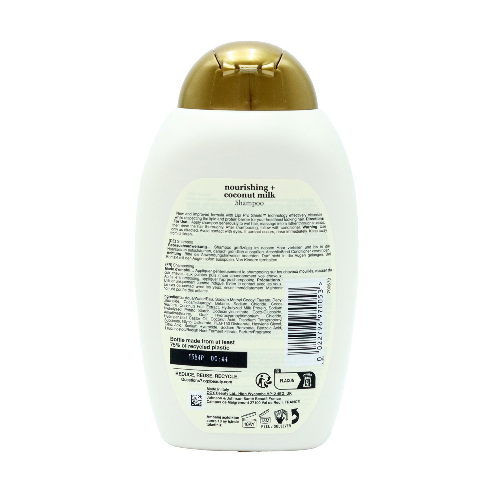 OGX Coconut Milk Shampoo 385ml Hydrating Nourishing Formula For Silky Smooth Hair Secondary image
