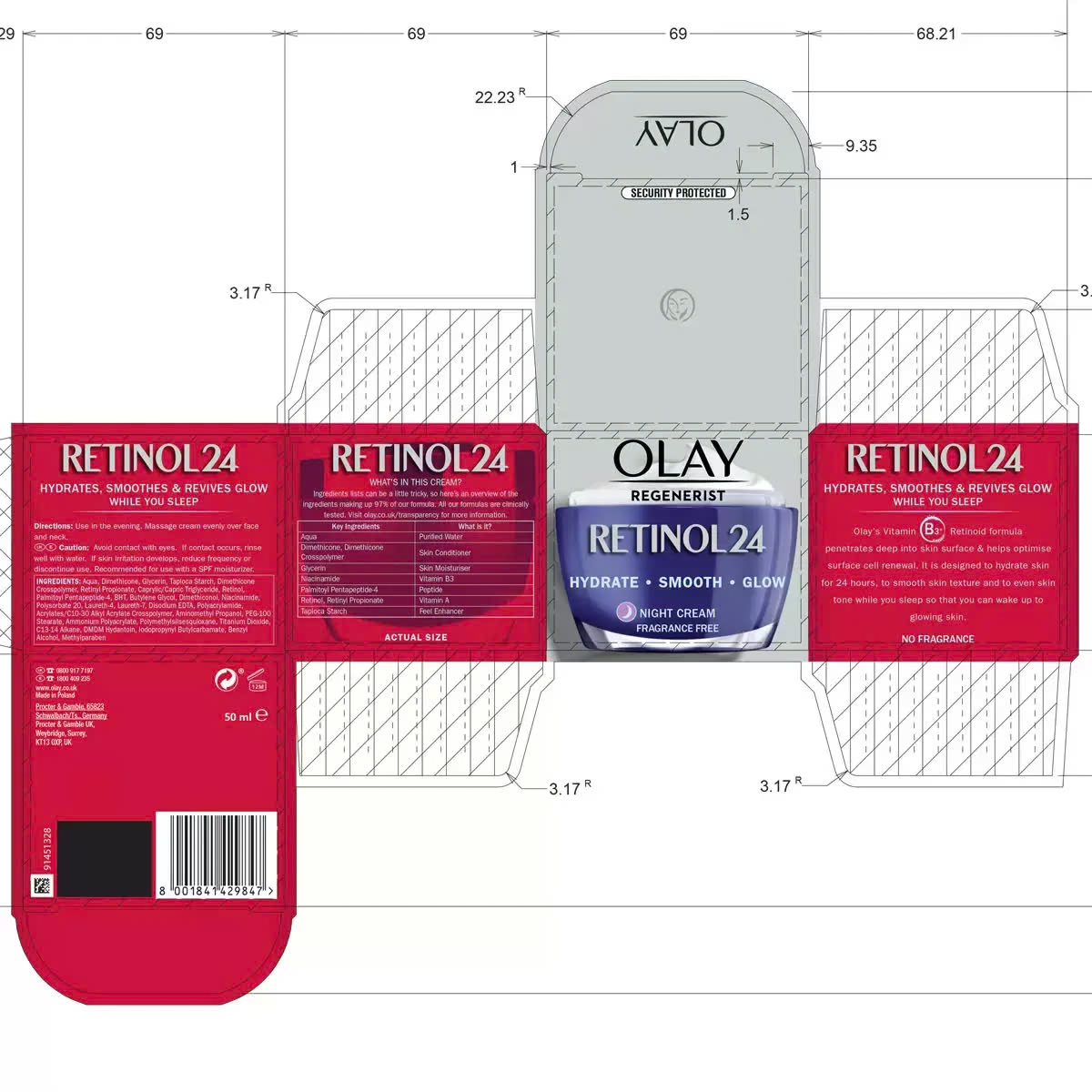 Olay Regenerist Retinol 24 Night Moisturiser Cream 2 Pack 50ml Each Secondary image