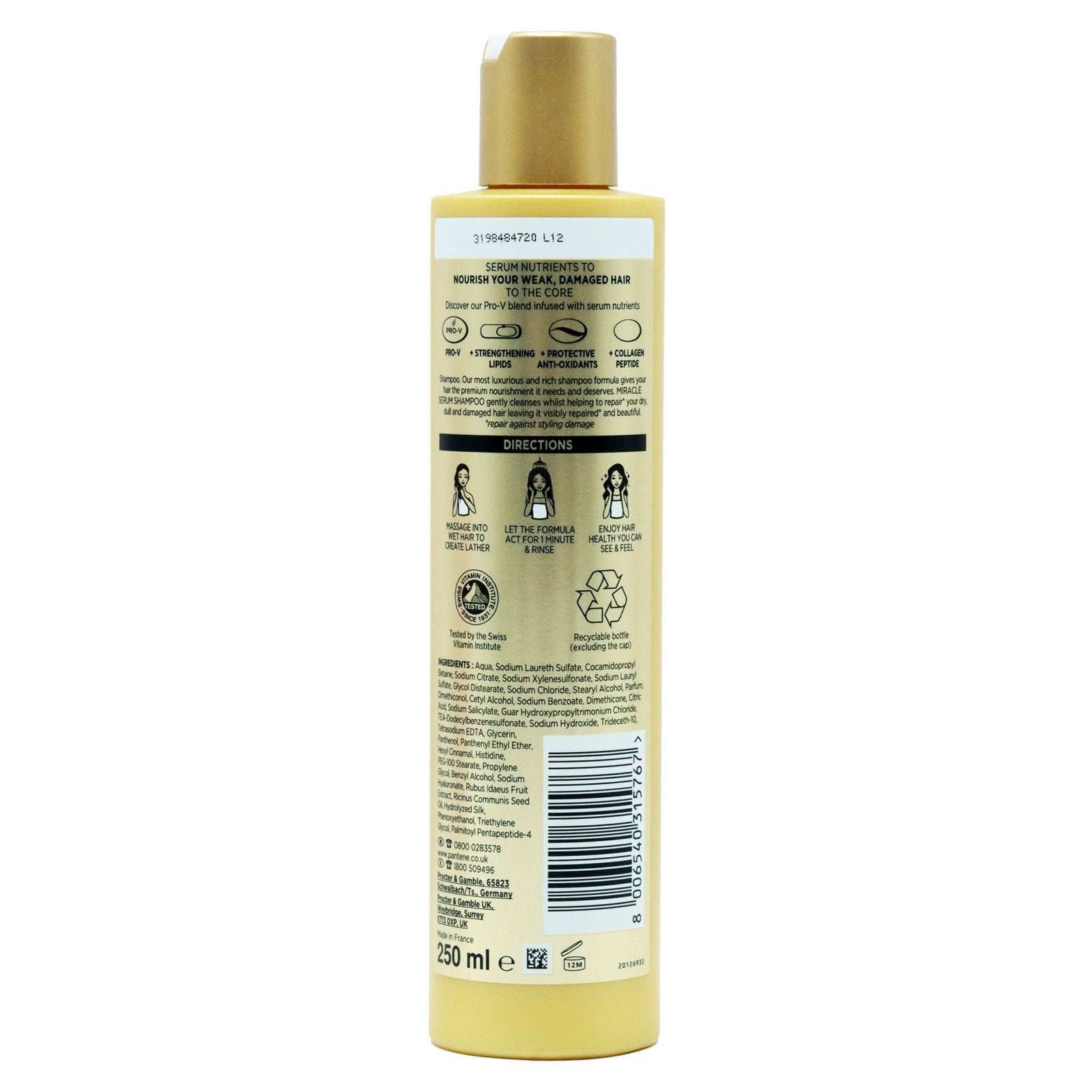 Pantene Pro V Miracle Repair and Protect Shampoo for Damaged Hair with Pro V Formula 255 Ml by Betaglam