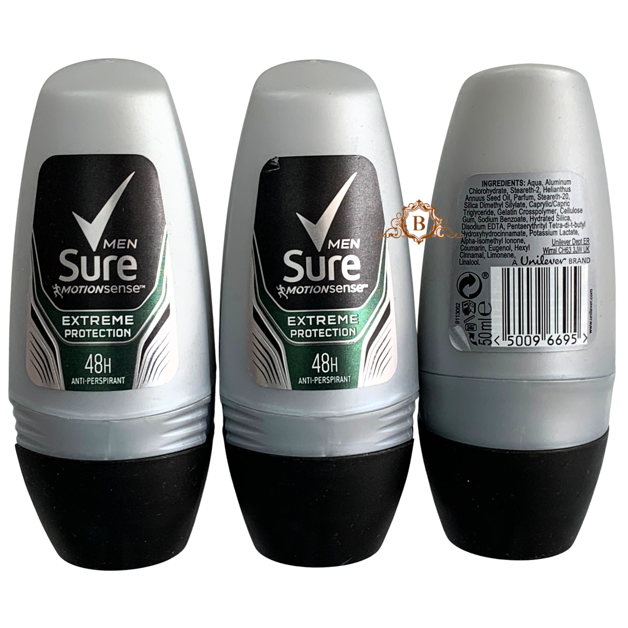3 X SURE EXTREME PROTECTION Anti-perspirant Roll On 48H by Betaglam Cosmetics