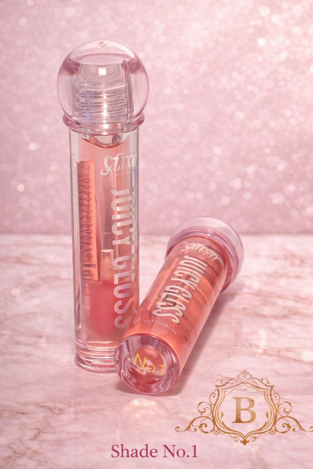 Saffron Juicy Gloss – Shine Bright, Glow Cute ! Pink Orange Red Secondary image