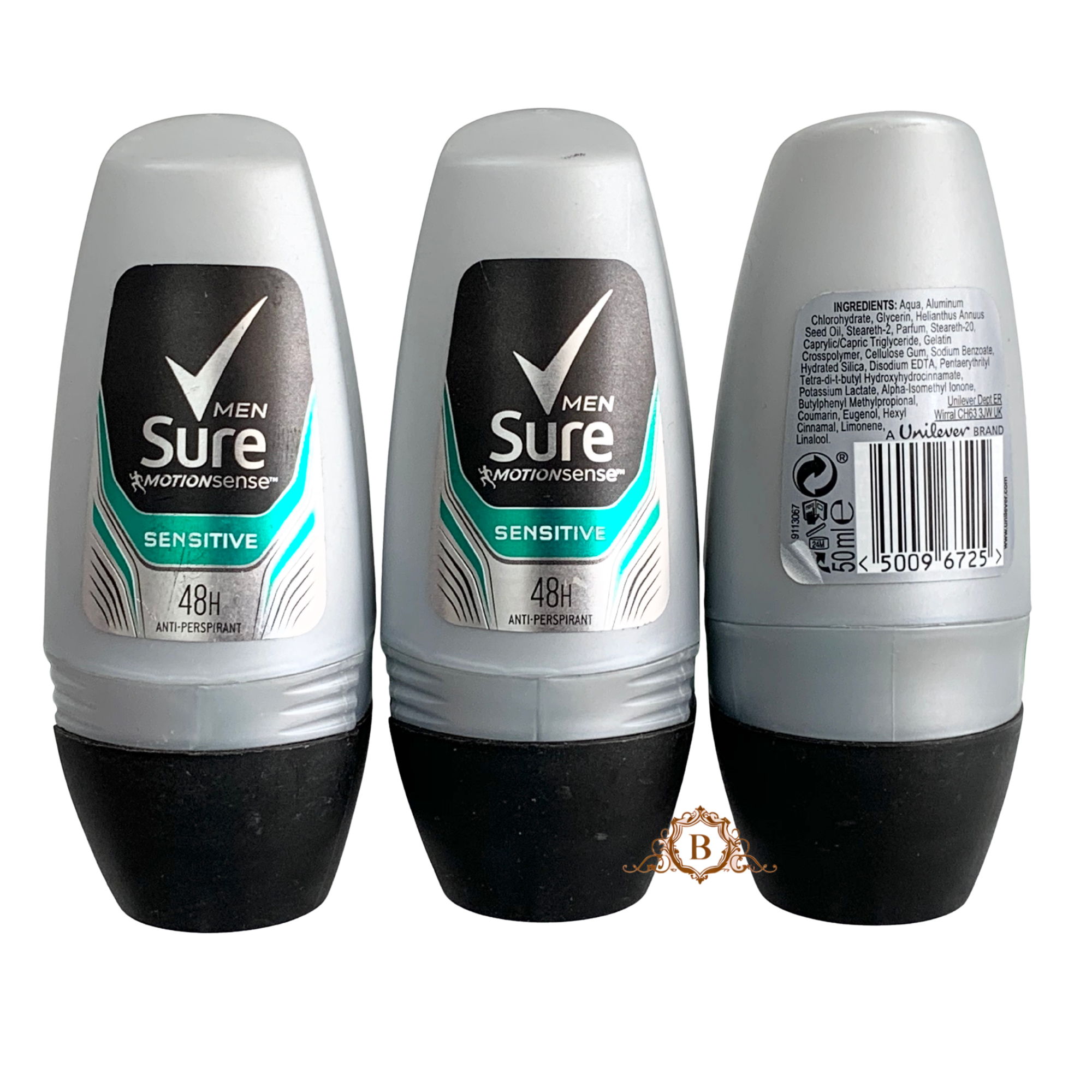 3X Sure Sensitive Antiperspirant 48 Hour Protection 50 Milliliters for Delicate Underarms by Betaglam Cosmetics