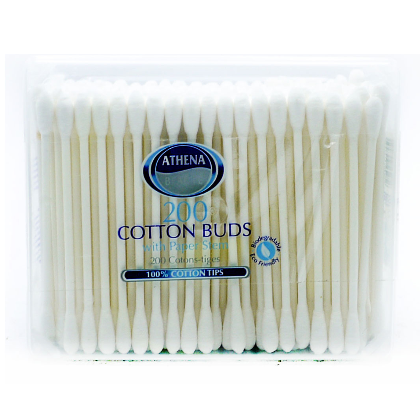 3X Athena Cotton Buds With Paper Stems 200 Units Count Pack Secondary image