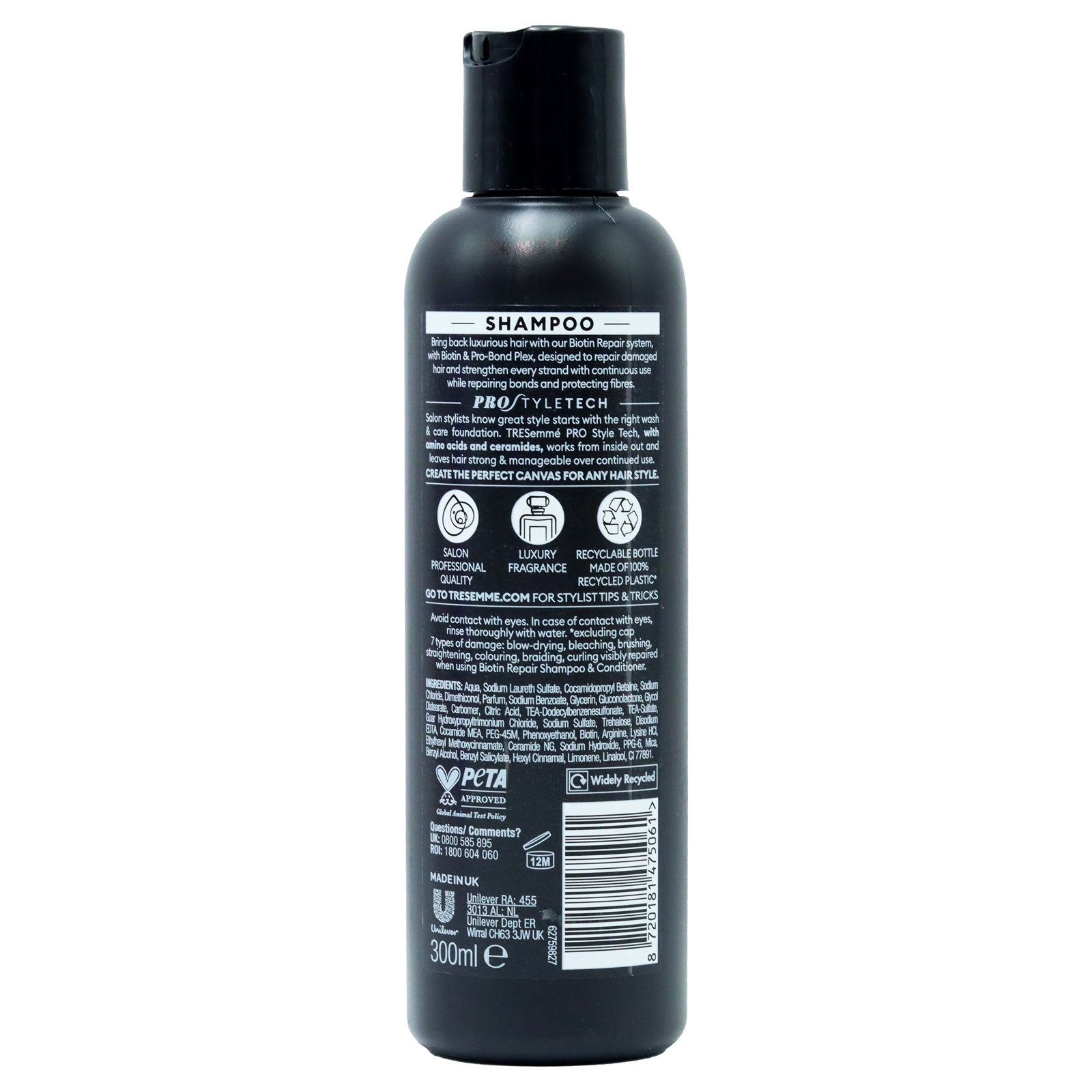 Tresemme Biotin Repair Shampoo For Damaged Hair 300ml Nourishing Formula For Stronger Hair by Betaglam