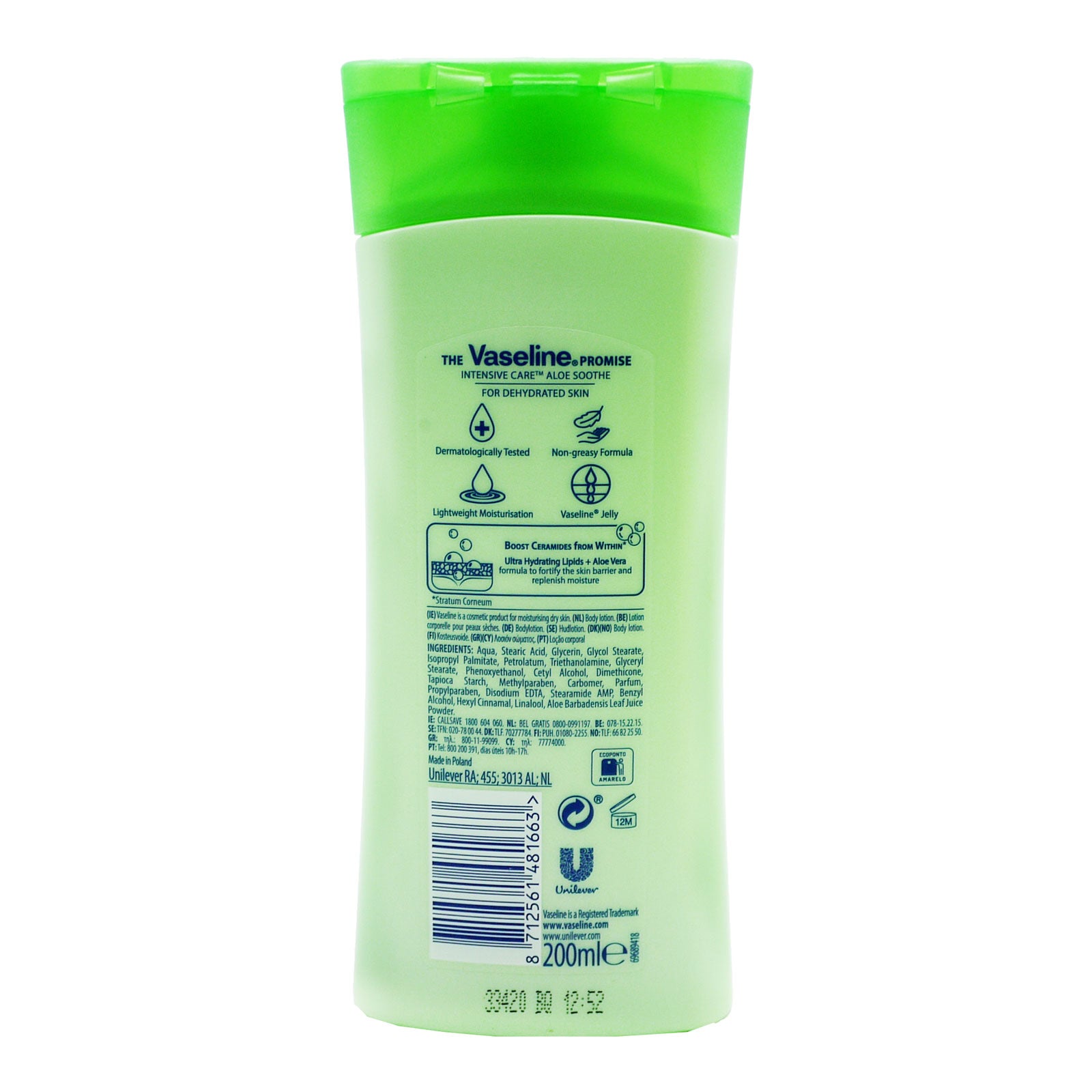Vaseline Aloe Fresh Lotion 200ml Hydrating Body Moisturizer For Soft Smooth Skin by Betaglam