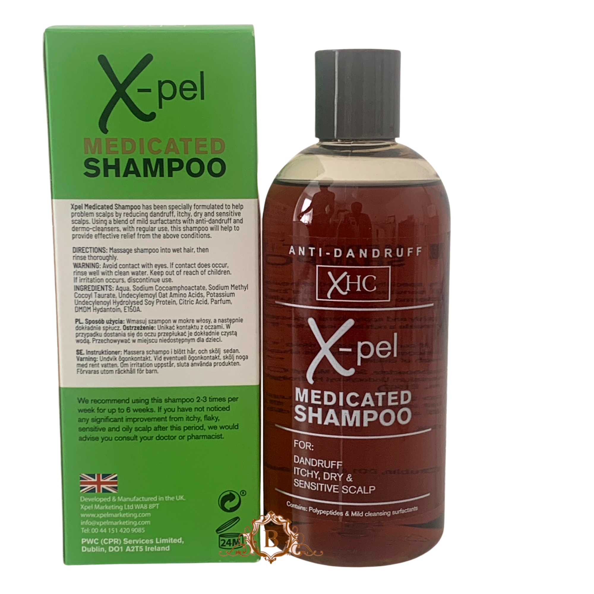 2X XHC Xpel Medicated Shampoo Anti-Dandruff 2X300ml by Betaglam Cosmetics