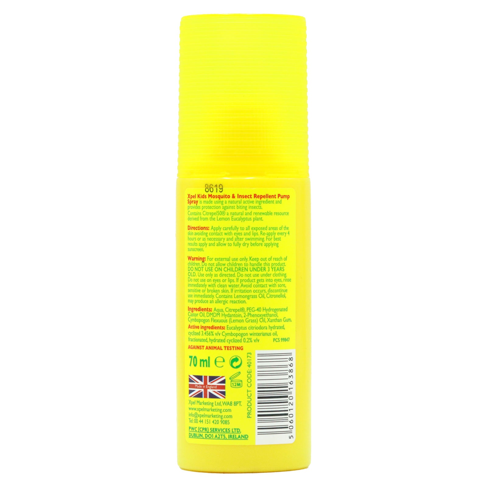 Xpel Kids Mosquito Pump Spray 70ml Safe Insect Repellent For Children Outdoor Protection by Betaglam