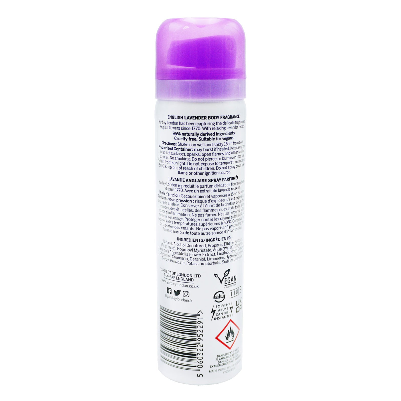 Yardley English Lavender Fragrance Body Spray 75ml by Betaglam